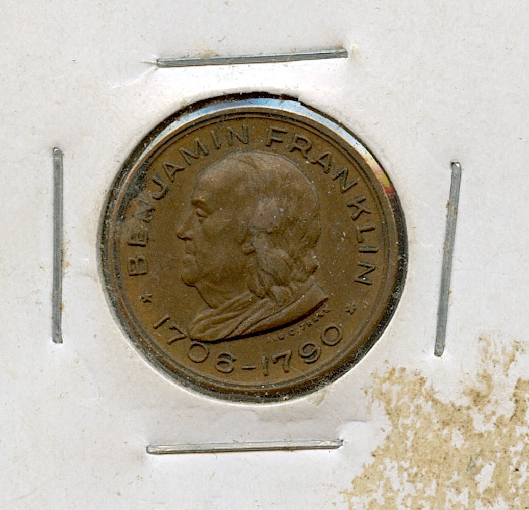 US Circulated Coin Franklin 1706-1790: This coin is from the estate of a deceased collector. We have included high resolution images to show the condition (please, see included images). This lot is located in Boca Raton, Fl and its shipmen