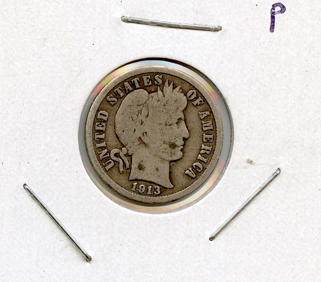 US Circulated Coin One Dime 1913 P (1 of 2)