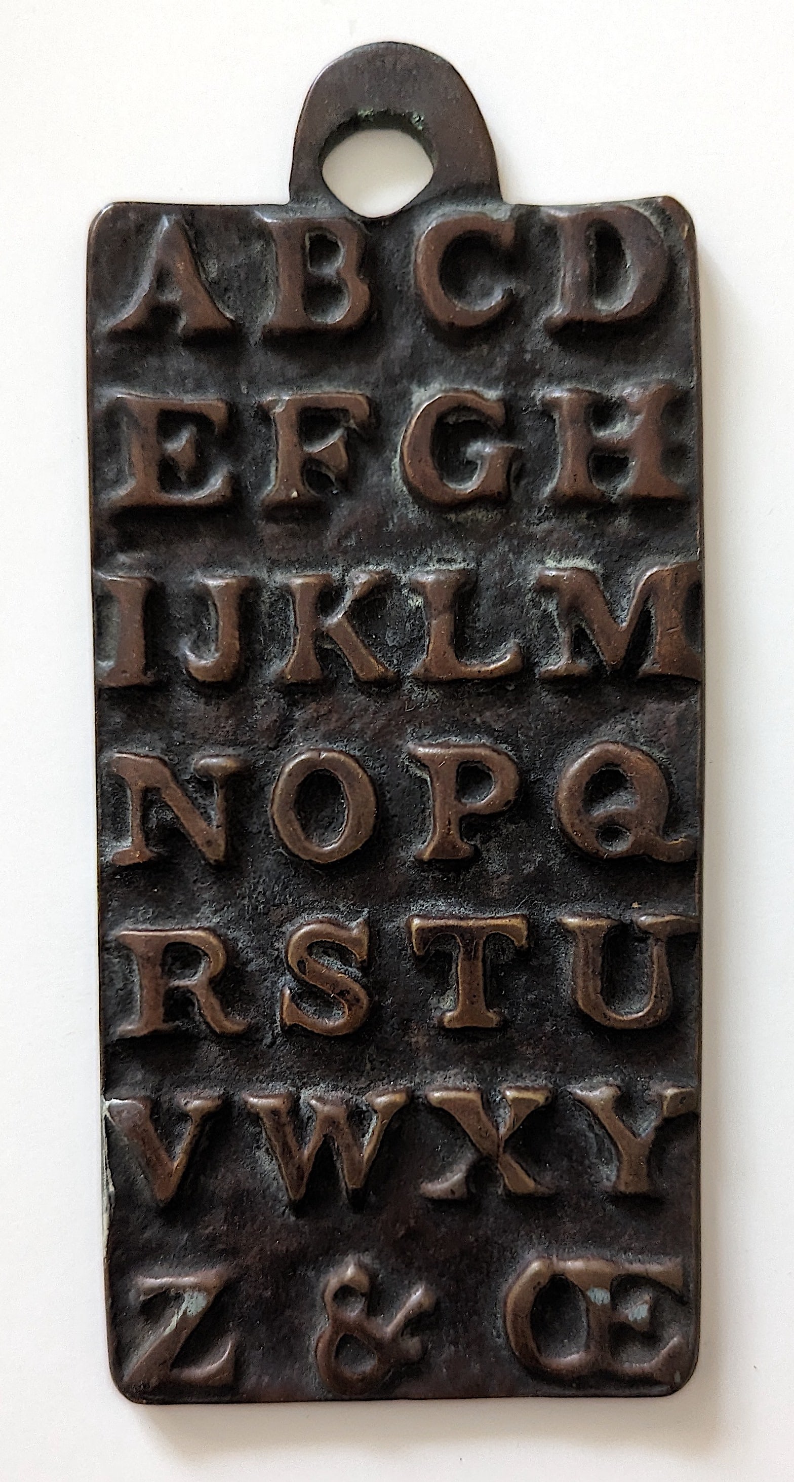 Antique Brass Alphabet Horn Book English Prob. 18th. C. (1 of 2)