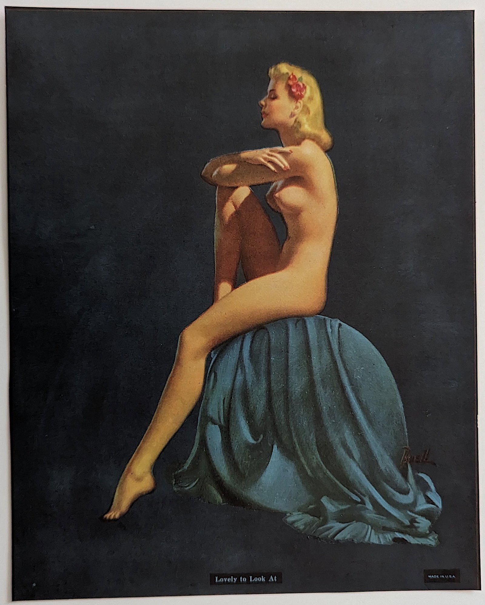 Vintage Pin Up Original Printed USA, 1940s: We have included many images to show it's actual condition. The dimensions are Approx. 8.25"x 10" (small variances can occur). This lot is located in Boca Raton, Fl and its shipment will be made direc
