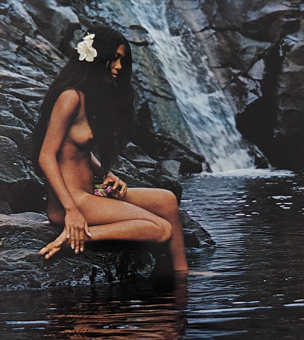 Vintage Photo Print Lithograph TAHITI WOMAN (1 of 2)