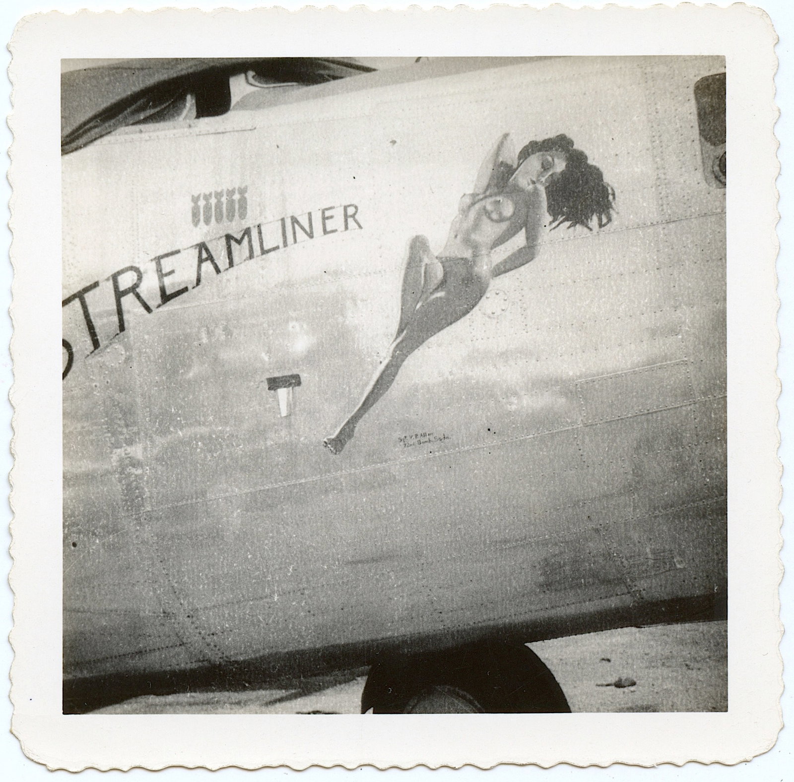 Vintage Photo Nose Art WW2 Planes Aviation Bombers: Provenance from the estate of a deceased american military collector. We have included images to show it's actual condition.The dimensions are Approx. 3.5" x 3.5" - 5" (small variances can occur). Thi