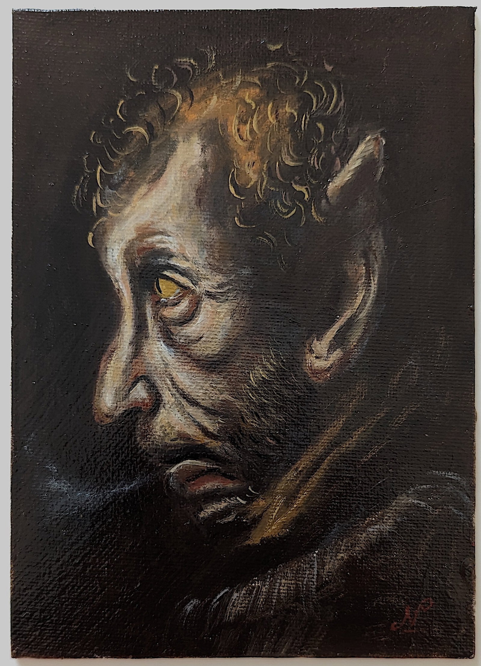 Original Oil Painting Halloween Terror Witches: ABOUT THE ARTIST: Nicolaux is a prominent Colombian artist following and amphasizing drama and depth, the Renaissance techniques of tenebrism chiaroscuro artists like the Italian Caravaggio (1571 - 16