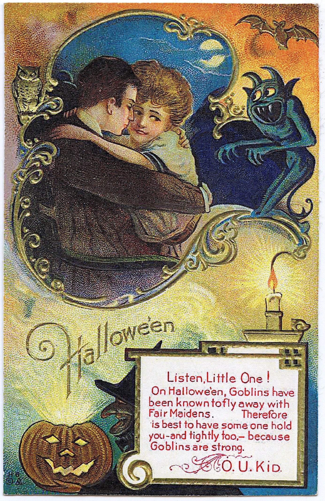 Antique Vintage Original Postcard Halloween (1 of 2)