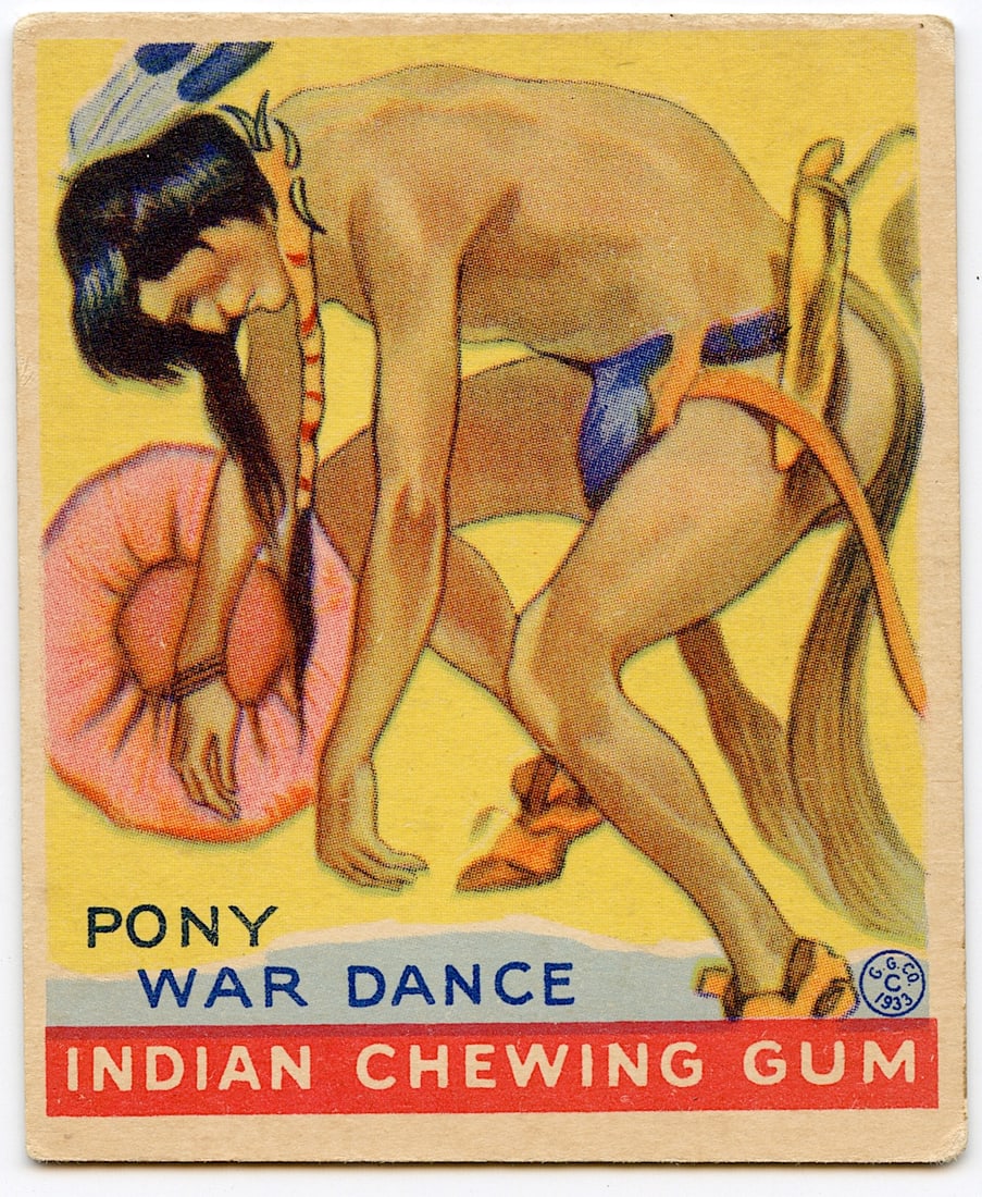 Original 1933 Goudey Indian Gum Card No. 80: The Pony War Dance. We have included many images to show it's actual condition. This lot is located in Boca Raton, Fl and its shipment will be made directly by Artelisted. Shipping insurance is the re