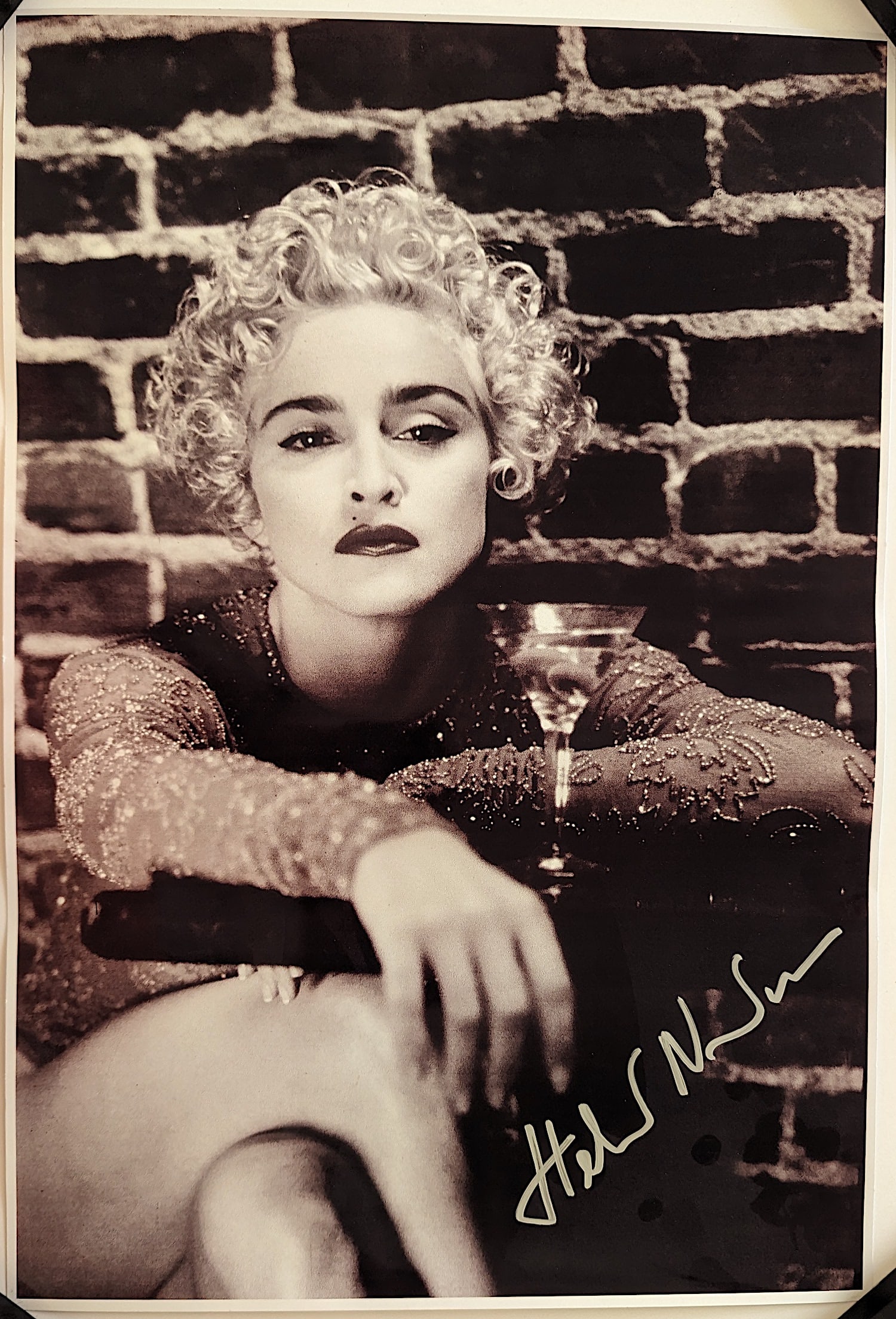Vintage Digital Photo Madonna Signed: Without provenance and/or COA. It was part of an estate in Palm Beach. We have included many images to show it's actual condition. The dimensions are Approx. 19"x 13" (small variances can occur). This
