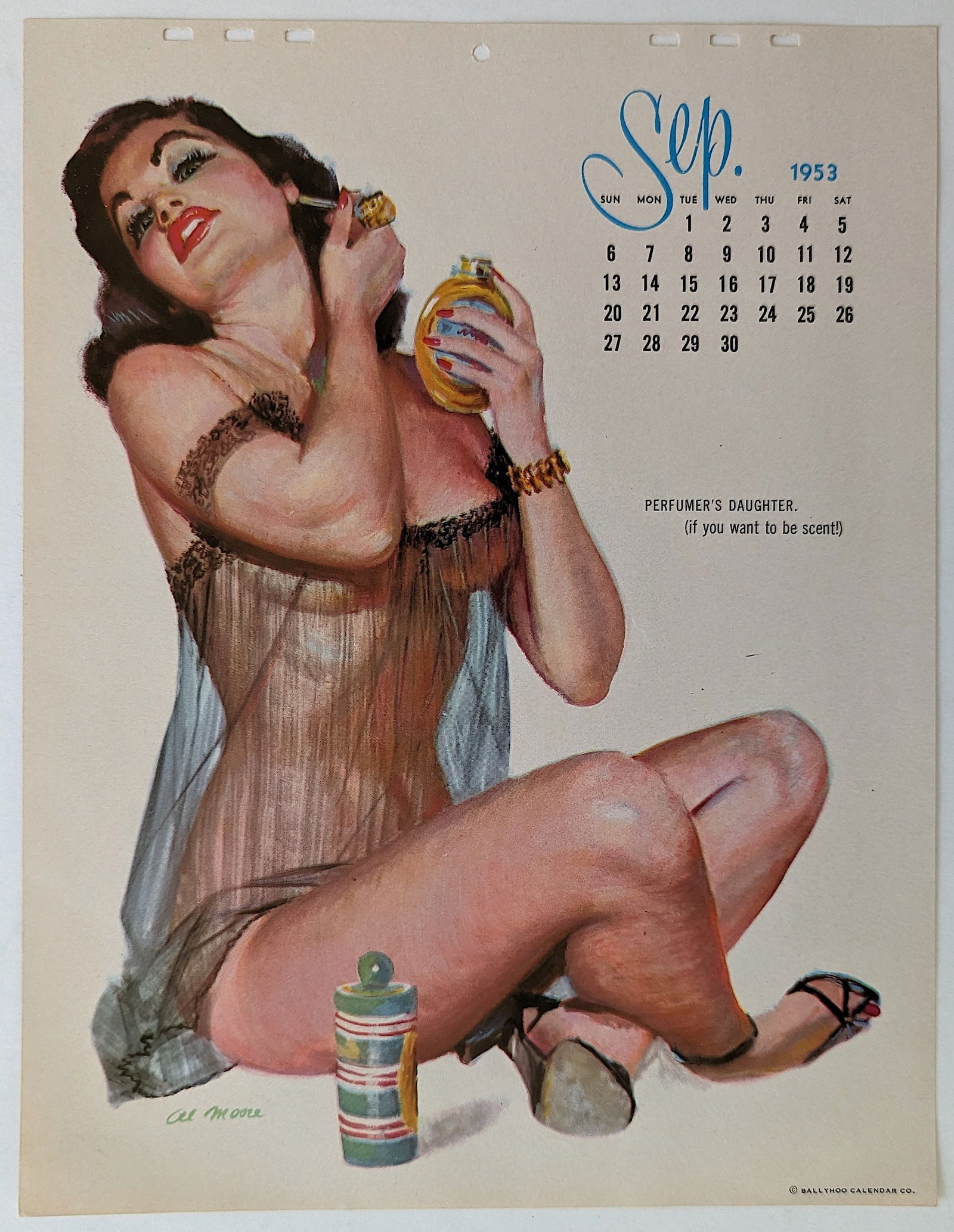 Vintage Rare Pin Up Model  Calendar Print 1950s (1 of 1)