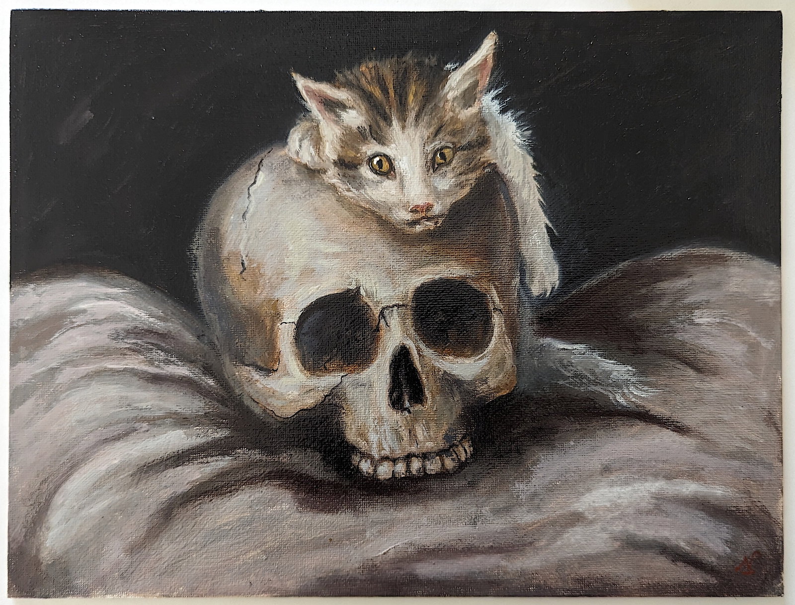 Original Oil Painting Halloween Terror Witches: ABOUT THE ARTIST: Nicolaux is a prominent Colombian artist following and amphasizing drama and depth, the Renaissance techniques of tenebrism chiaroscuro artists like the Italian Caravaggio (1571 - 16
