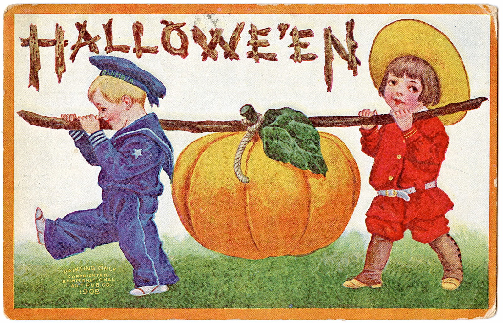 Antique Vintage Original Postcard Halloween: Provenance from a deceased Halloween and Black Cat collector in West Coast, Florida. The dimensions of an antique/vintage postcard are Approx. 5.5"x 3.5" (small variances can occur). This lot is locat