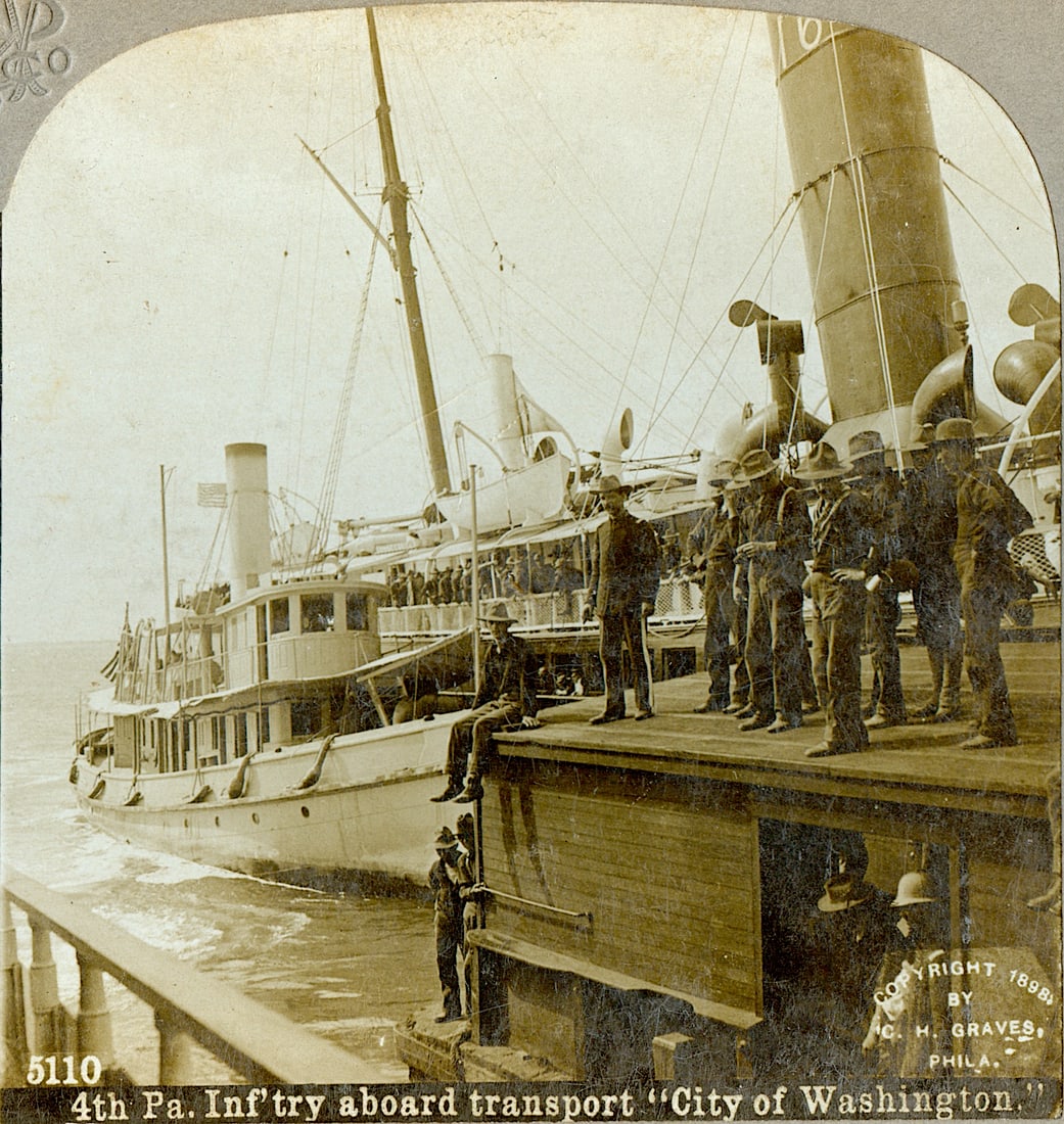 Original Real Photo US Military Stereoview End 19th. C. (1 of 2)