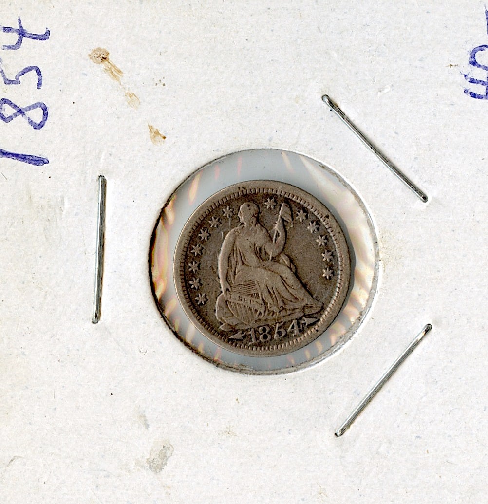 US Circulated Coin Half Dime 1854 (1 of 2)
