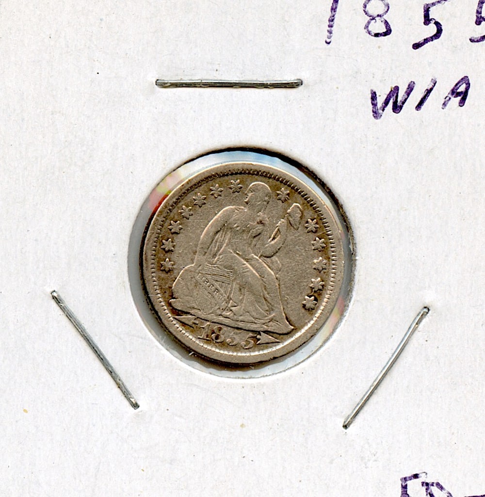 US Circulated Coin One Dime 1855 (1 of 2)
