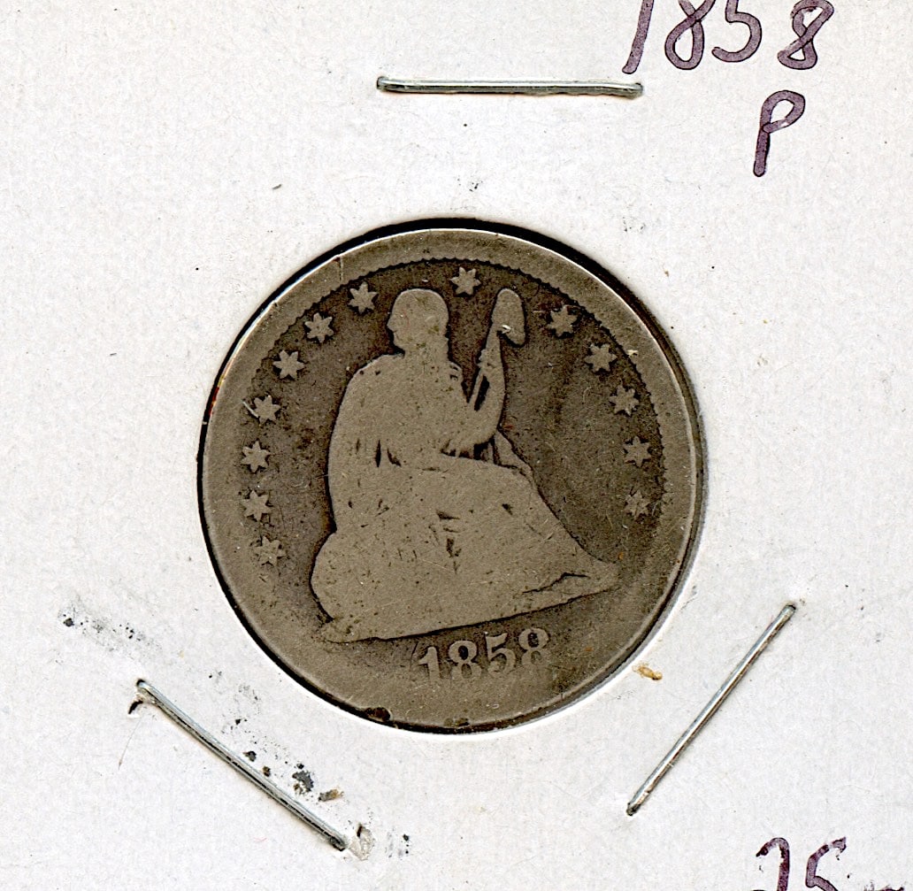 US Circulated Coin Quarter Dollar 1858 P (1 of 2)