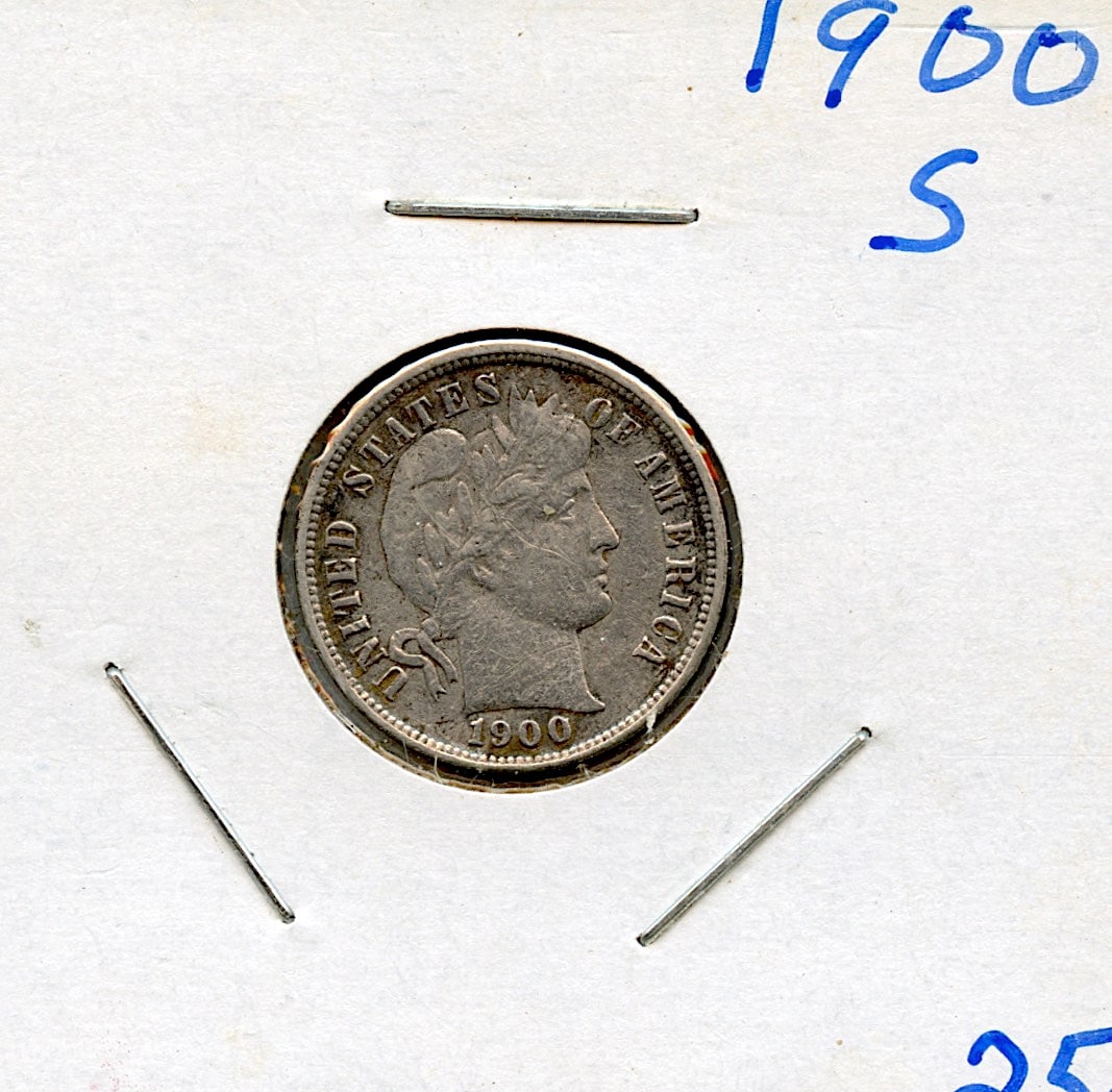 US Circulated Coin One Dime 1900 S (1 of 2)