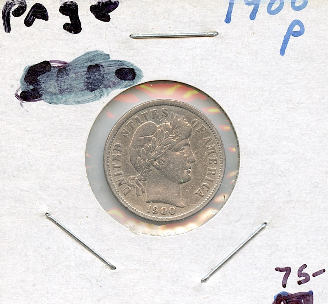 US Circulated Coin One Dime 1900 P (1 of 2)