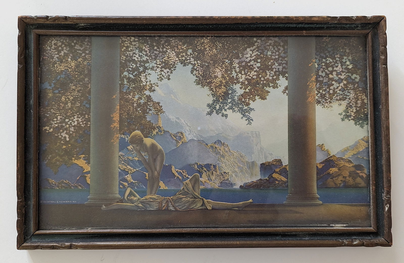 1920s Framed Small Maxfield Parish "Daybreak" Lithograph (1 of 3)