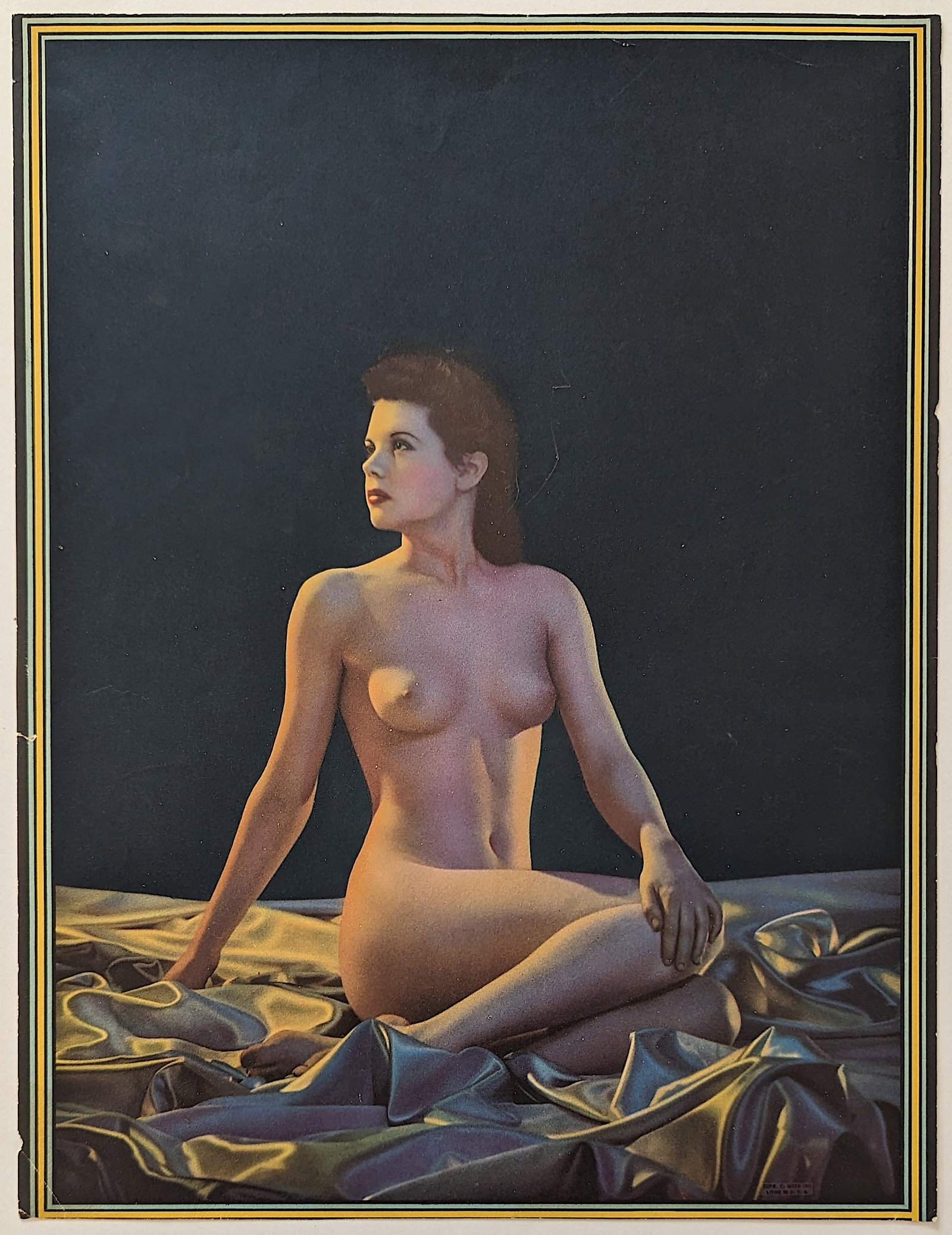 Vintage Litho Nude Pin Up Model Made in USA 14.5" x 11": IMPORTANT: We inform you that this item can only be shipped until the last week of October 2023. We thank you for your patience and understanding. This lot is coming from the estate of a collector in 