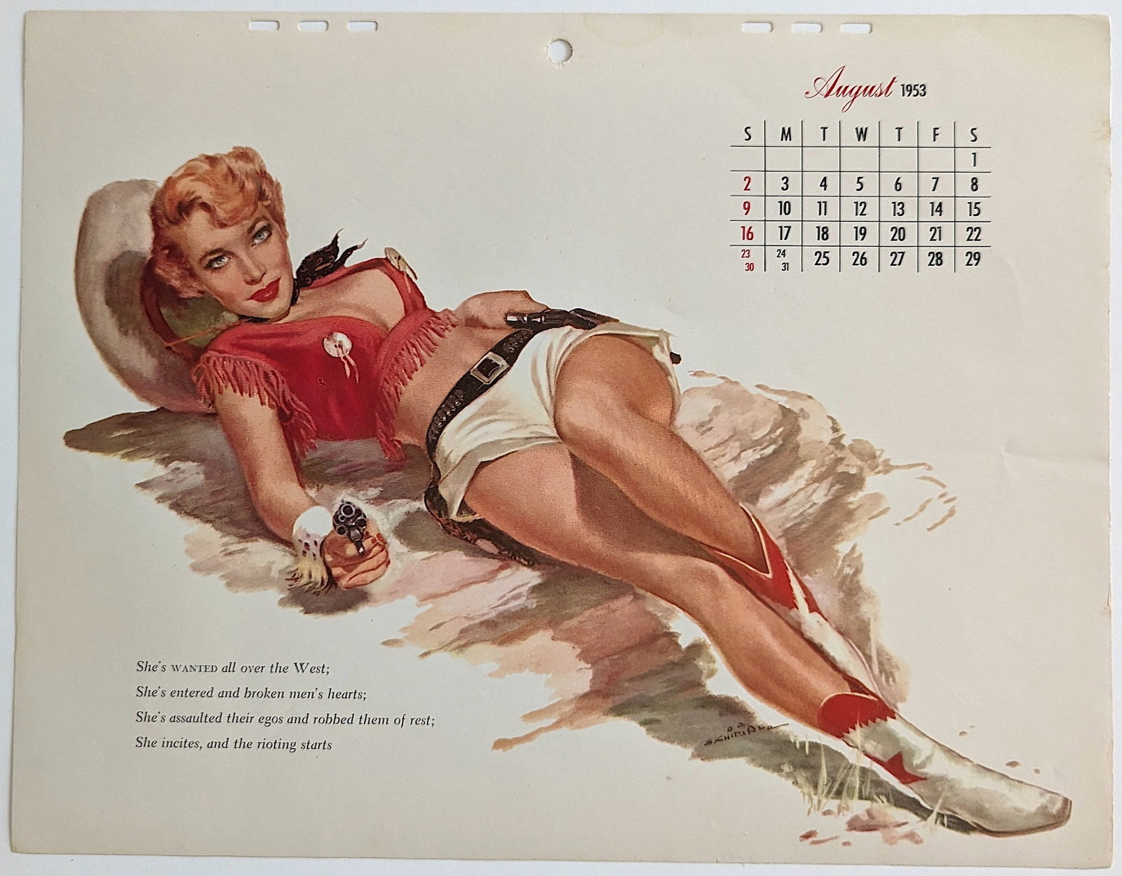Vintage Rare Pin Up Model Print Calendar 1953: This item is coming from the estate of a deceased collector in Miami. The dimensions are Approx. 11" x 8.5" (small variances can occur). This lot is located in Boca Raton, Fl and its shipment will be 