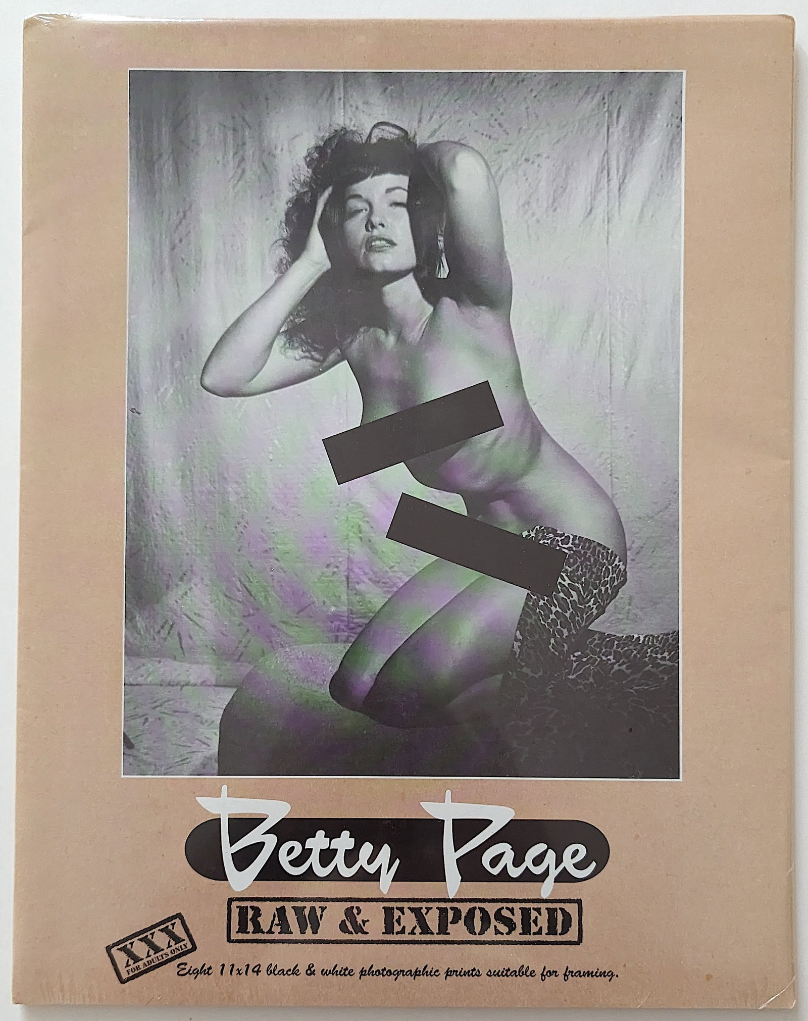 Vintage Pin UP BETTY PAGE Raw & Exposed: Contains eight 11" x 14" Uncensored Prints. The provenance is from a collector in RI. This lot is located in Boca Raton, Fl and its shipment will be made directly by Artelisted. Shipping insurance is 