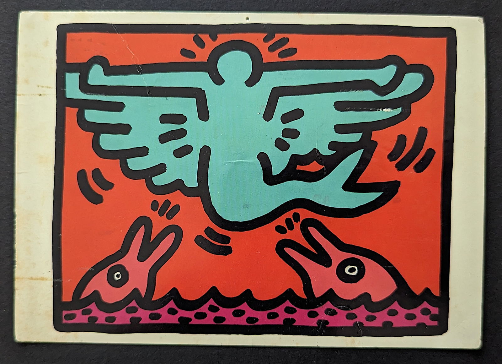 Vintage Rare KEITH HARING Postcard, 1993 Artpost (1 of 2)
