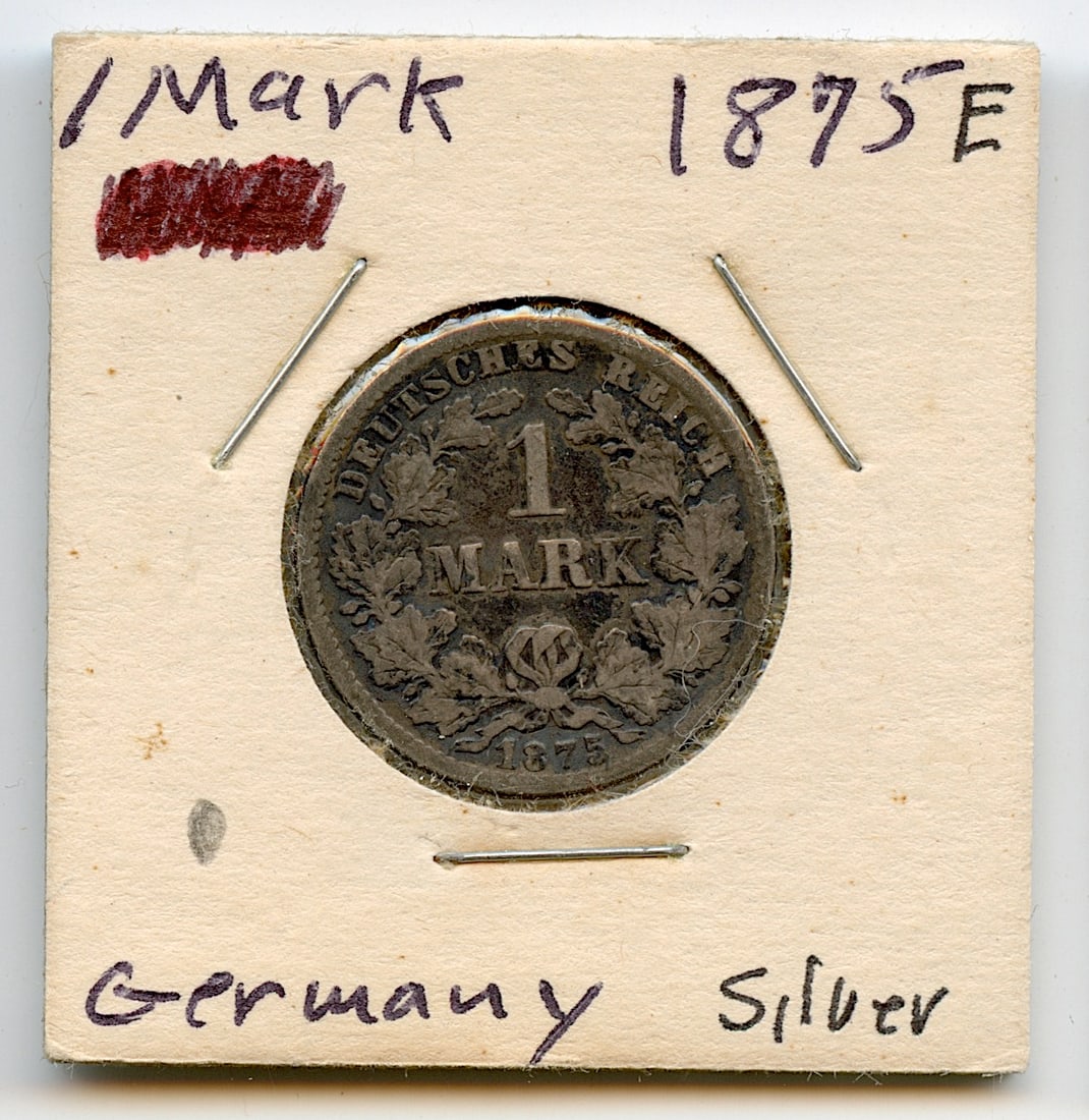 Collectors Germany Coin 1 Mark Silver 1875 E (1 of 2)