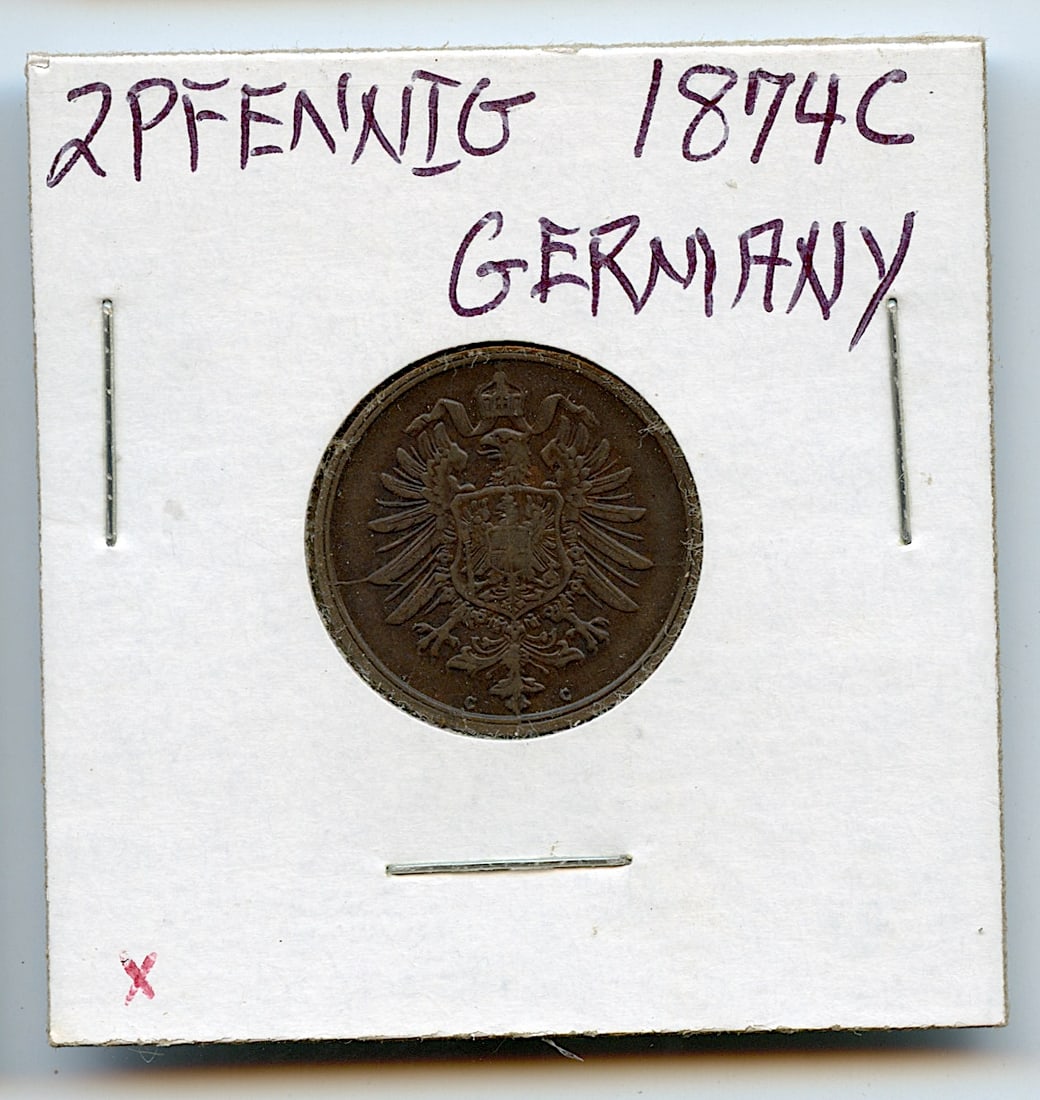 Collectors Germany Coin 2 Pfennig 1874 C (1 of 2)