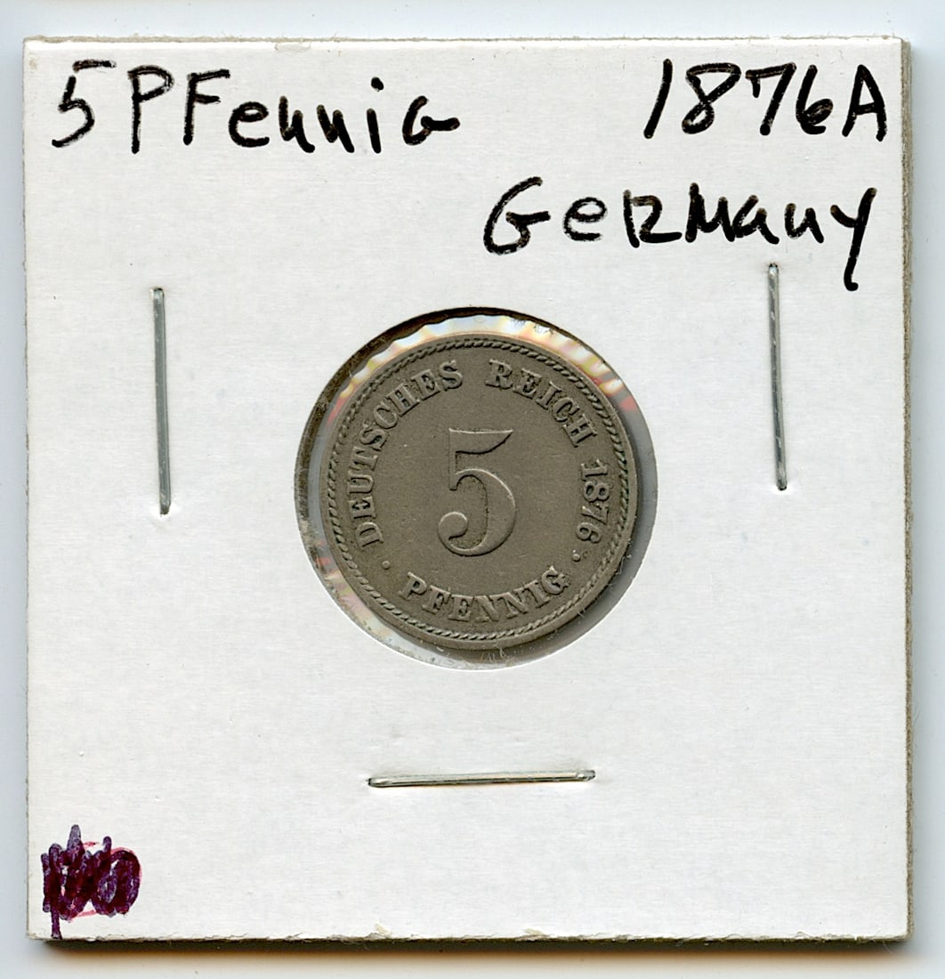 Collectors Germany Coin 5 Pfennig 1876 A (1 of 2)