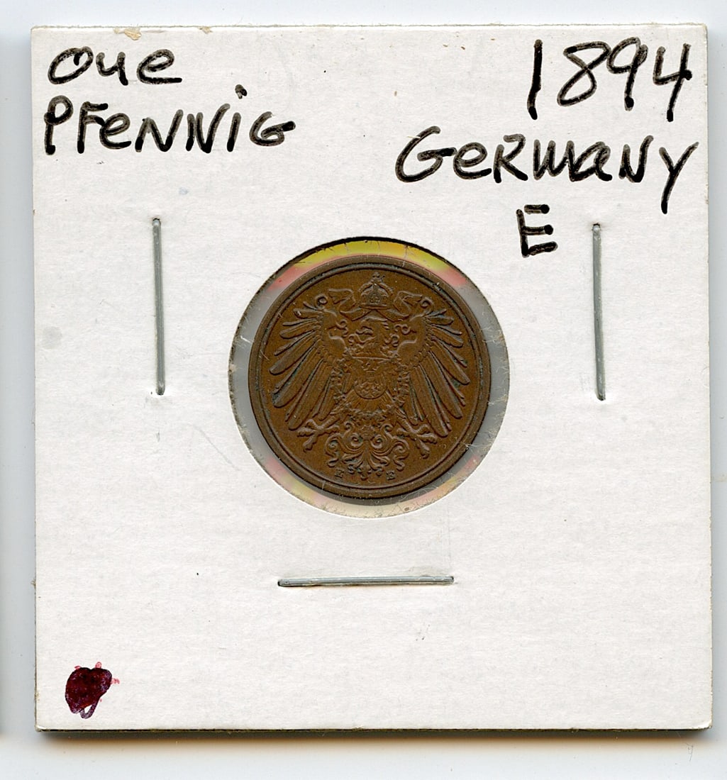 Collectors Germany Coin 1 Pfennig 1894 E (1 of 2)