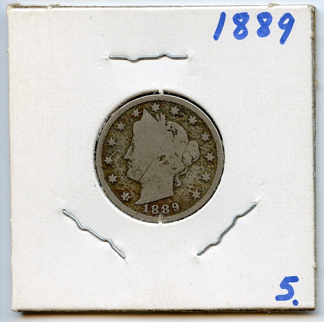 Collectors US Circulated Coin V Cents 1889 (1 of 2)