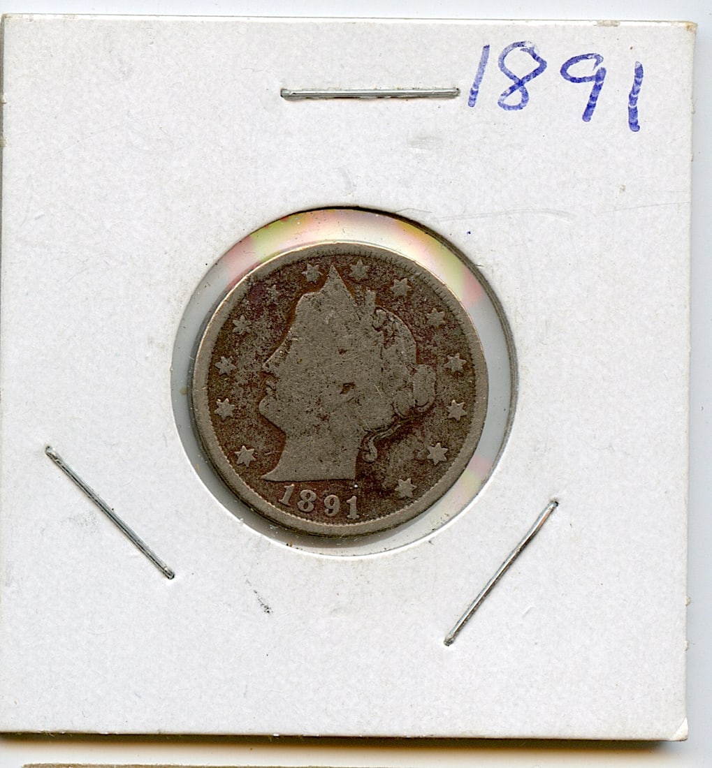 Collectors US Circulated Coin V Cents 1891 (1 of 2)