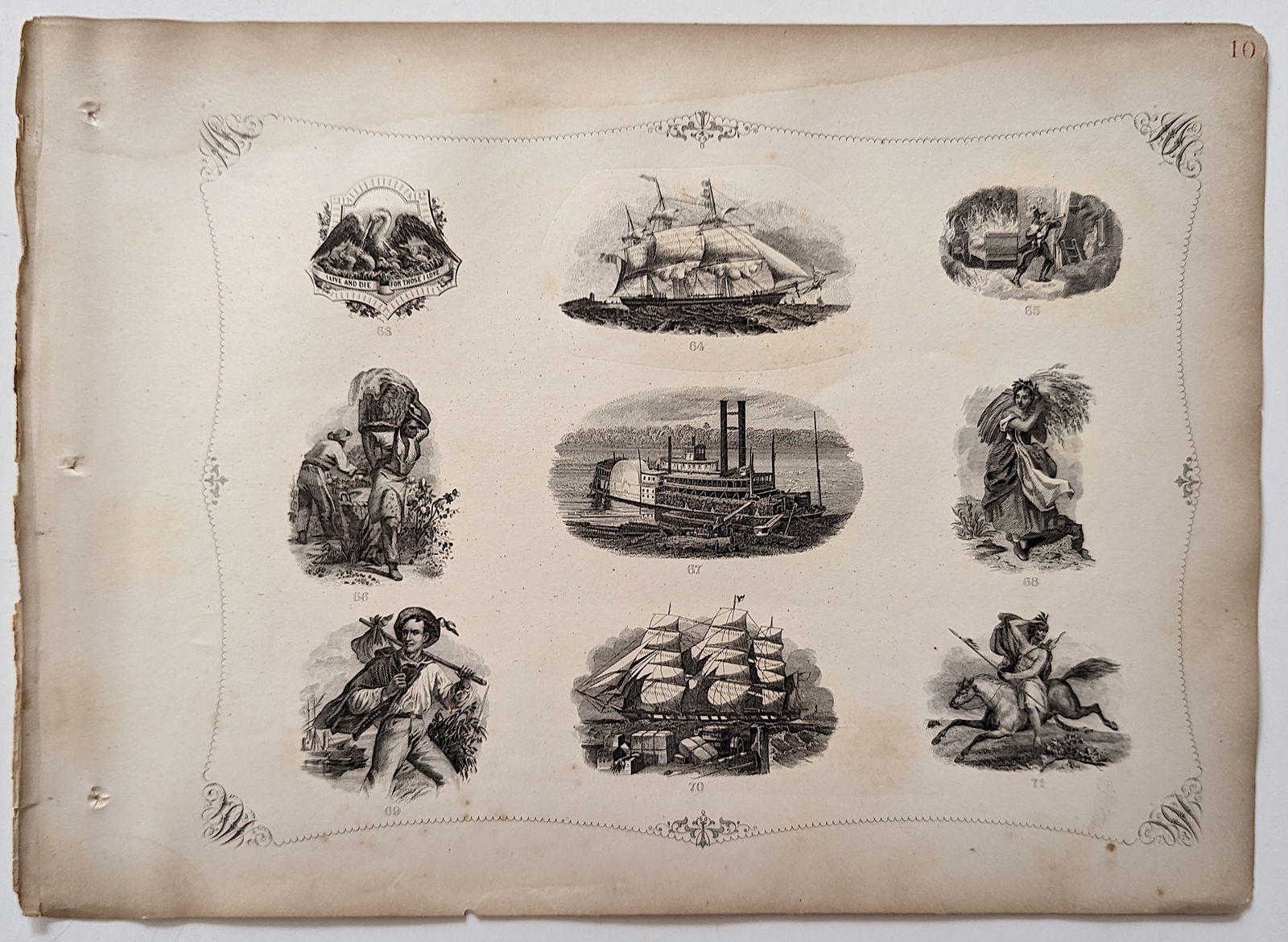 Antique 1860s Bank Note Engraving Specimens Rare!! (1 of 2)