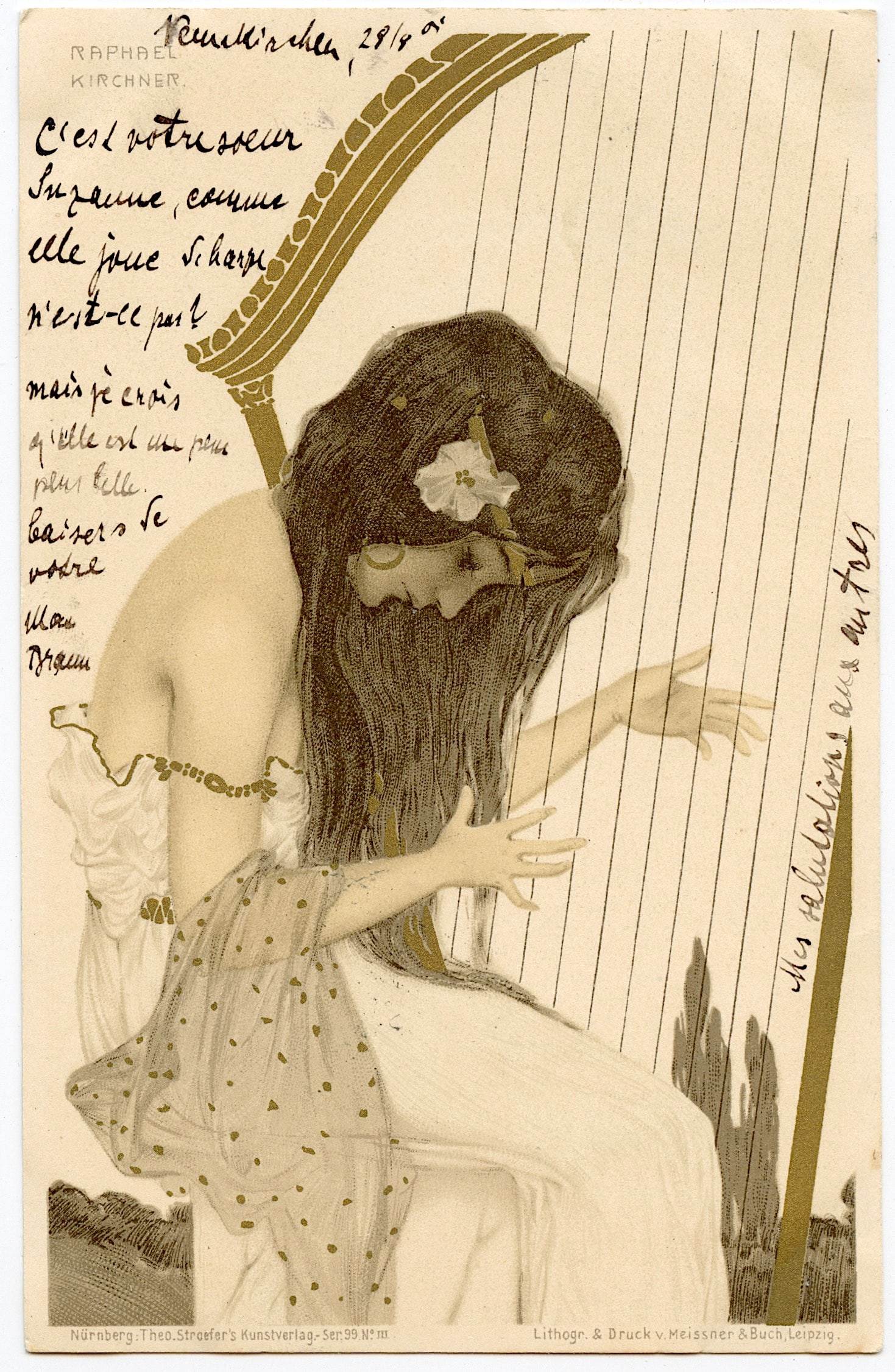 Rare Vintage Postcard Art Nouveau Raphael Kirchner: ABOUT POSTCARDS & TRADECARDS: The study and collecting of postcards is termed deltiology (from Greek deltion, small writing tablet, and English -logy, the study of). Rarity. As with all antique items,