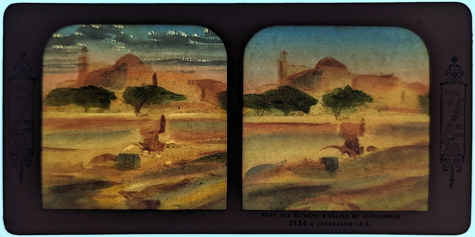 Antique Rare Hold To Light French Tissue Stereoview: This vintage lot has been carefully selected by the Artelisted's Auctioneer from the estates of deceased collectors in the US and Europe. We have included quality images to show it's actual condition.