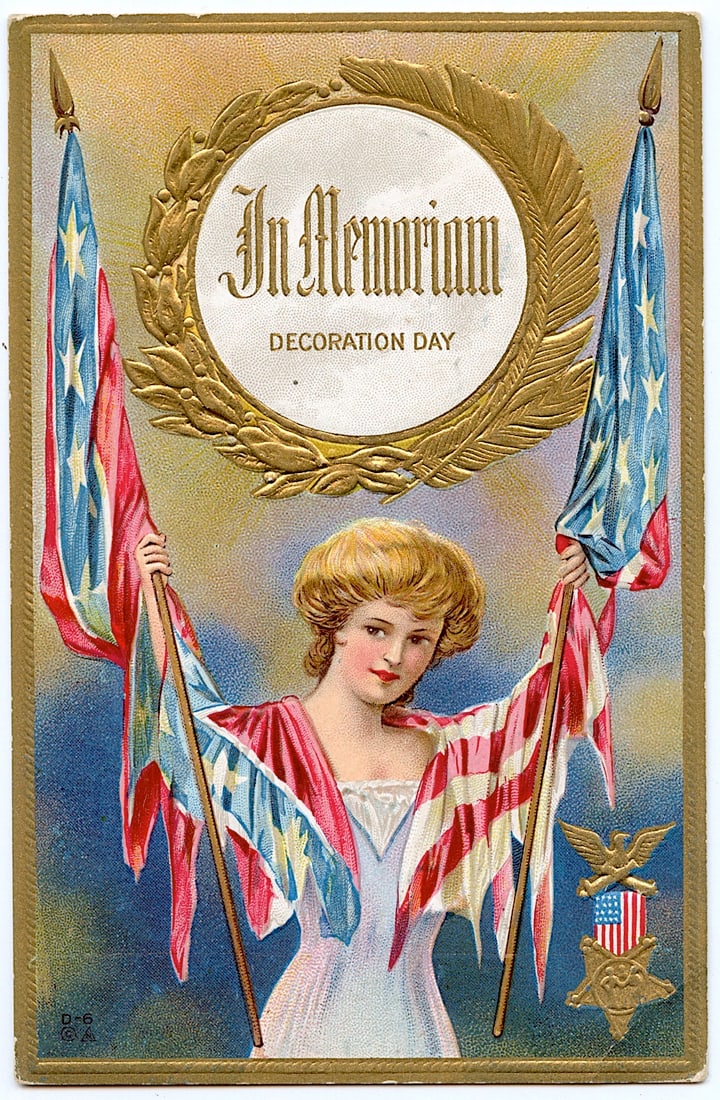 Rare Vintage Antique Postcard Patriotic Flag (1 of 2)