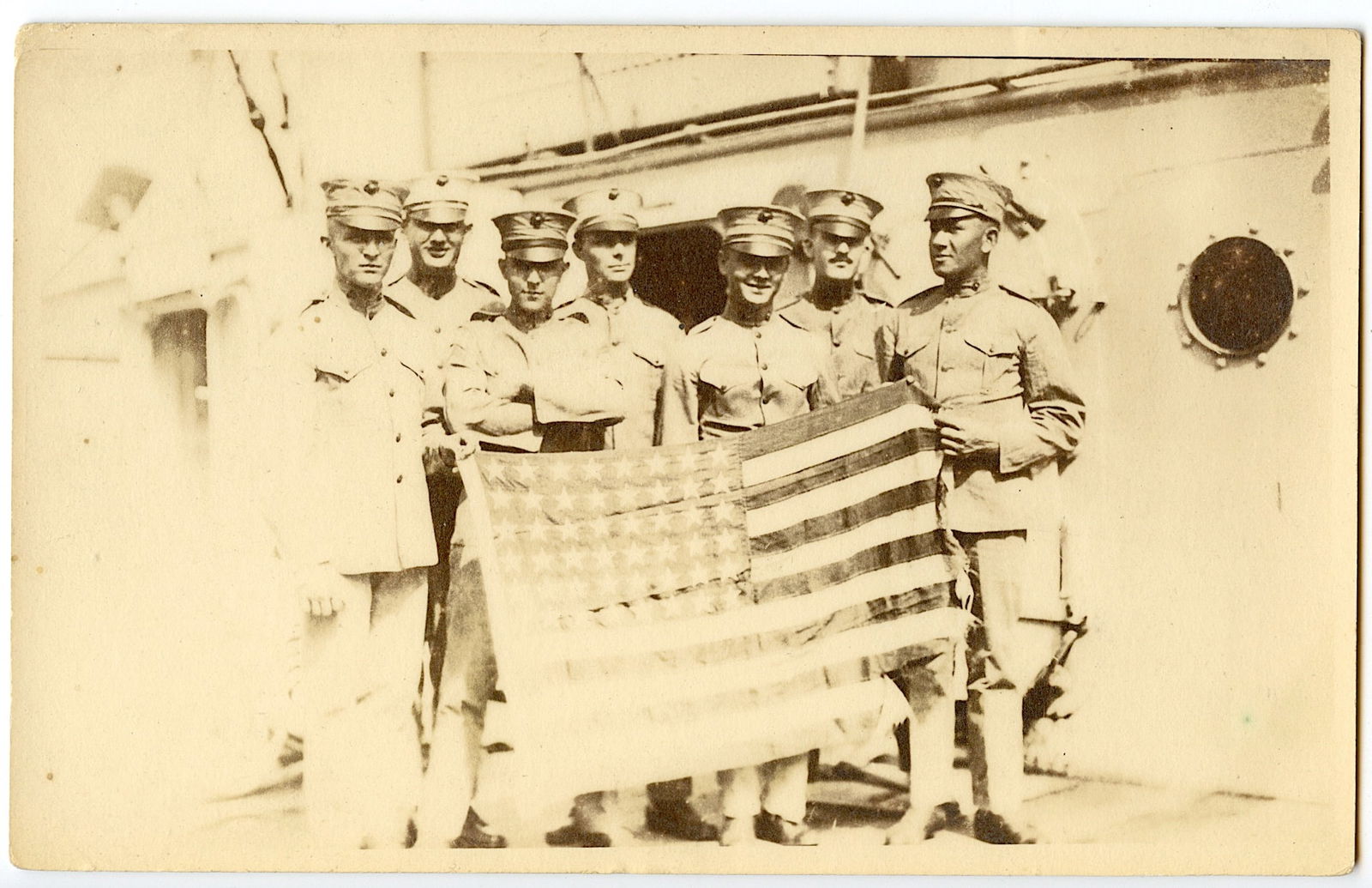 Rare Vintage Antique Postcard Military 48 Stars Flag (1 of 2)