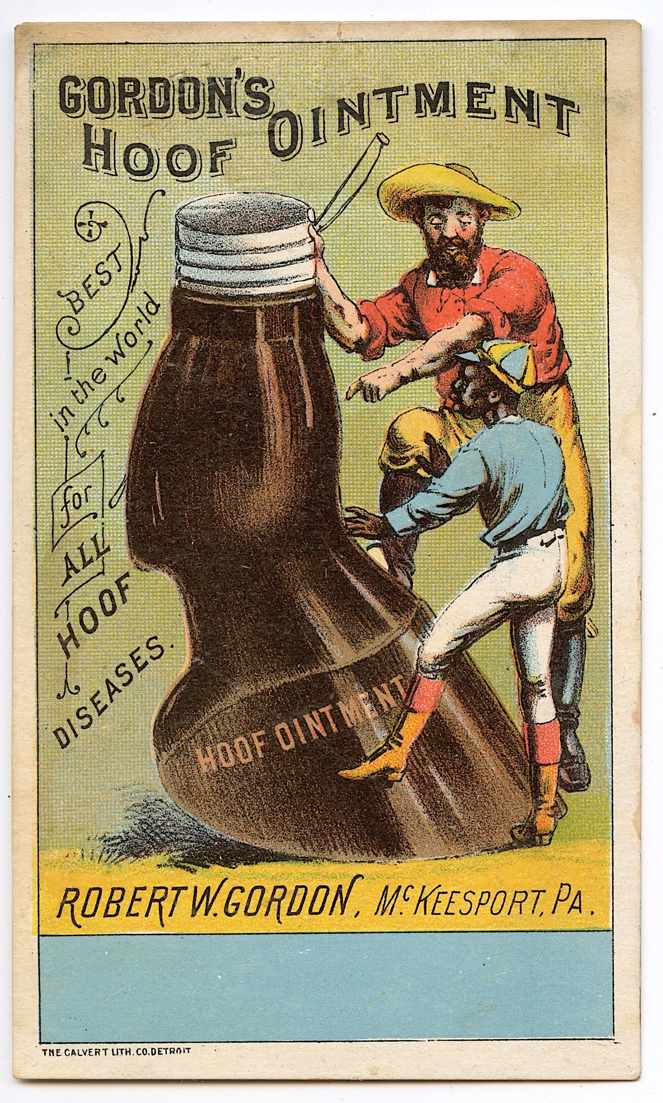 Antique Original Rare Tradecard Gordon's Hoof Ointment: This item is coming from the estate of deceased collector in South Florida. The dimensions of a vintage trade cards and postcards are Approx. 3.5" x 5.5" (variances can occur). This lot is located in 