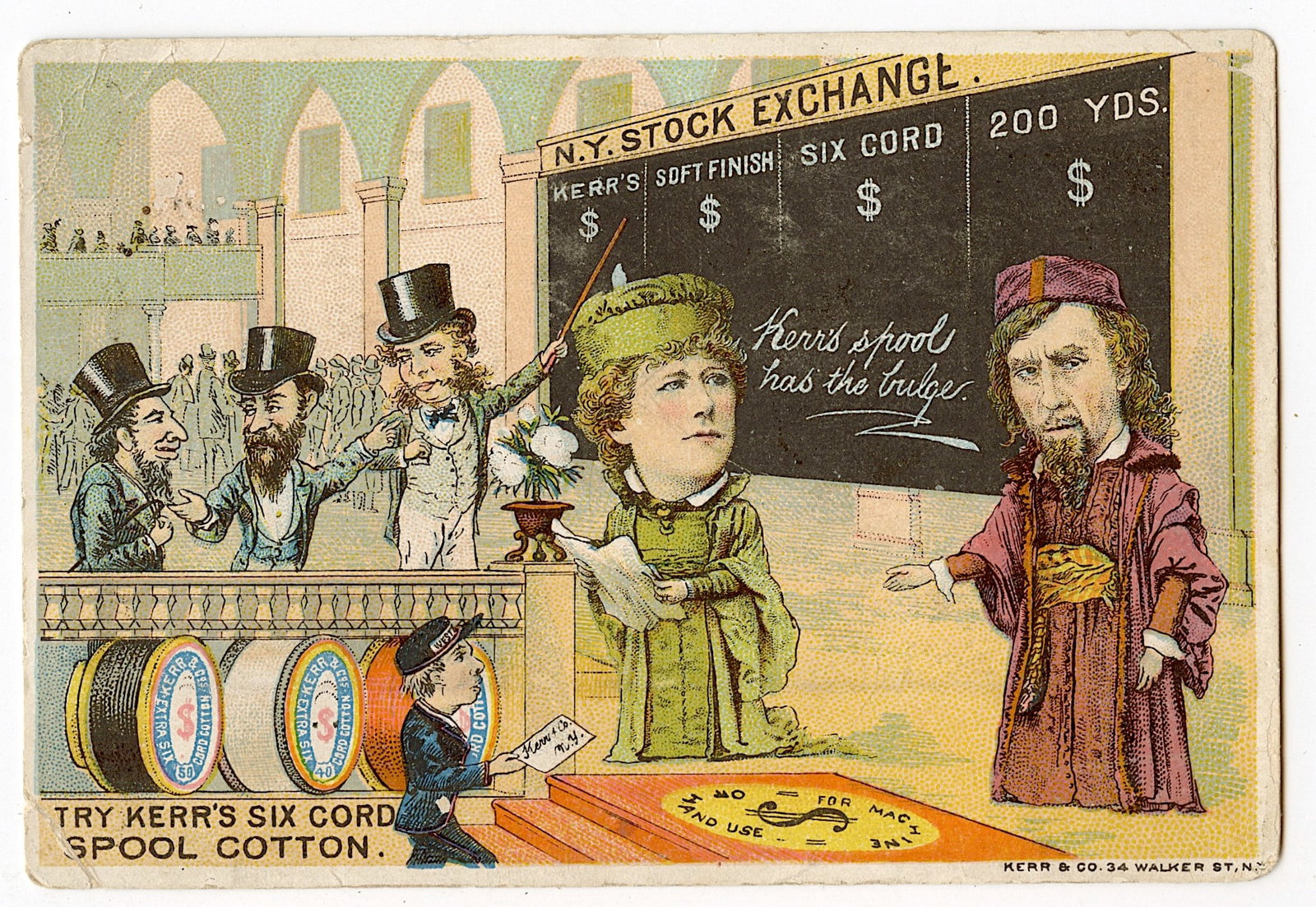 Antique Original Rare Tradecard Spool Cotton: This item is coming from the estate of deceased collector in South Florida. The dimensions of a vintage trade cards and postcards are Approx. 3.5" x 5.5" (variances can occur). This lot is located in 