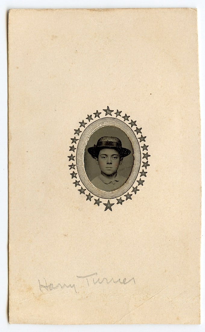 Antique Original CDV Tintype Boy with Hat, RI (1 of 2)