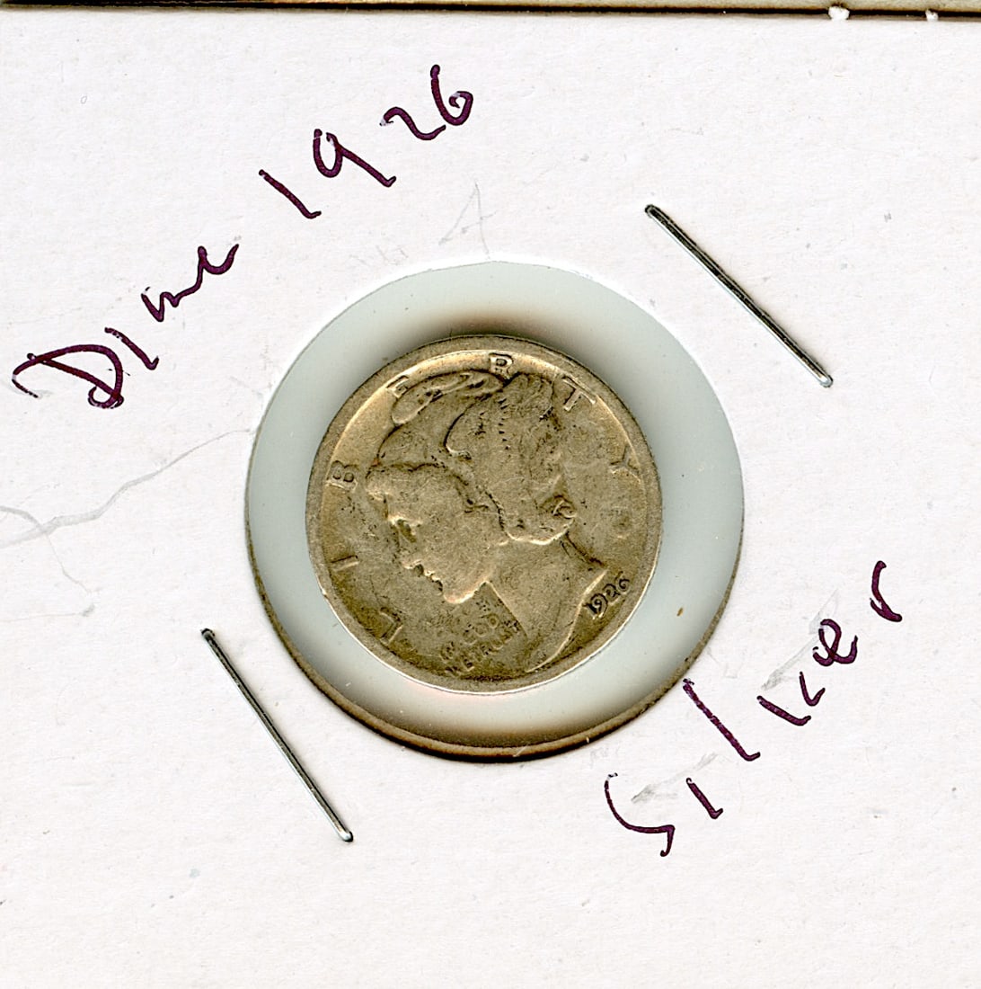 Circulated Coin Silver Mercury Dime 1926 (1 of 2)