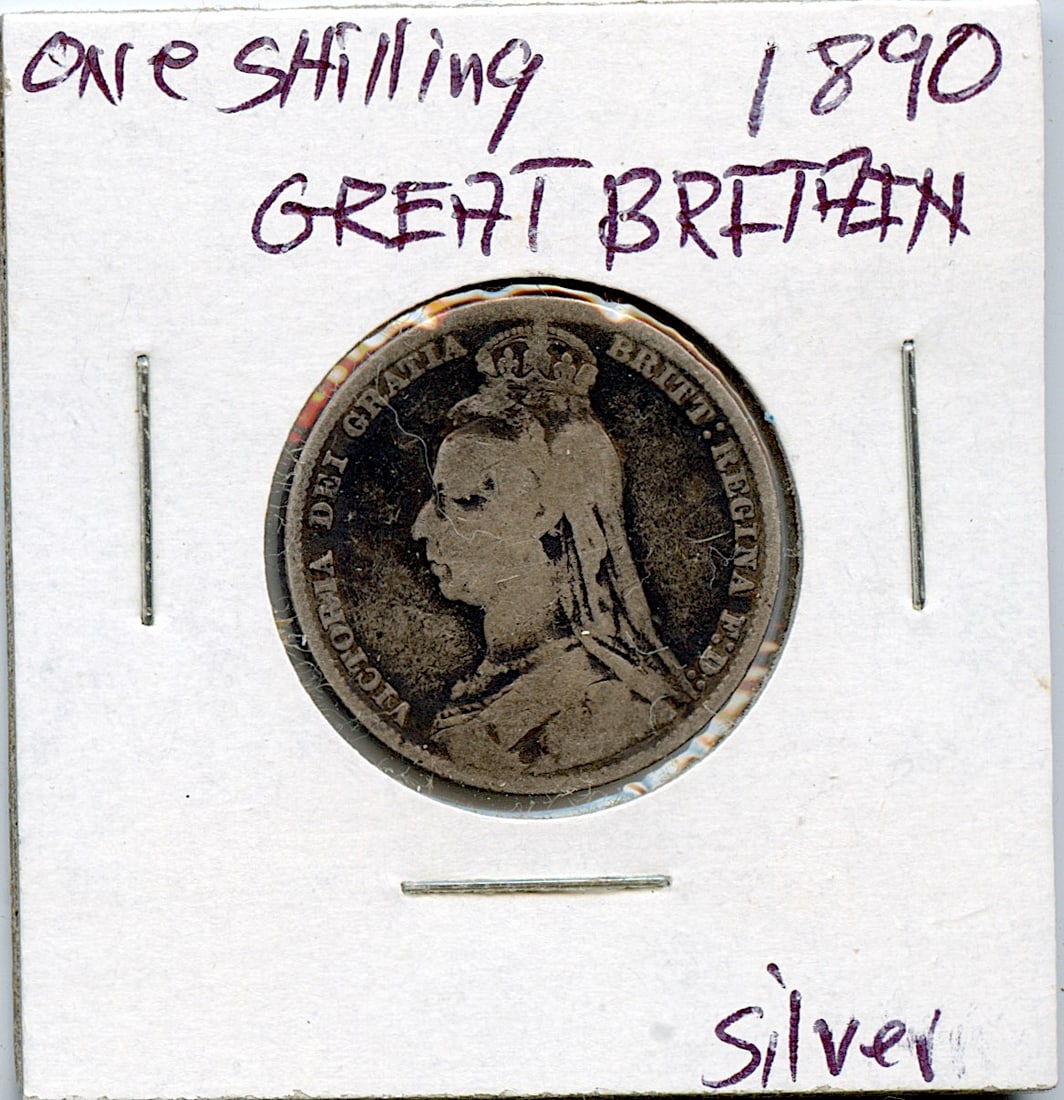 Circulated Coin Great Britain One Shilling 1890 Silver (1 of 2)