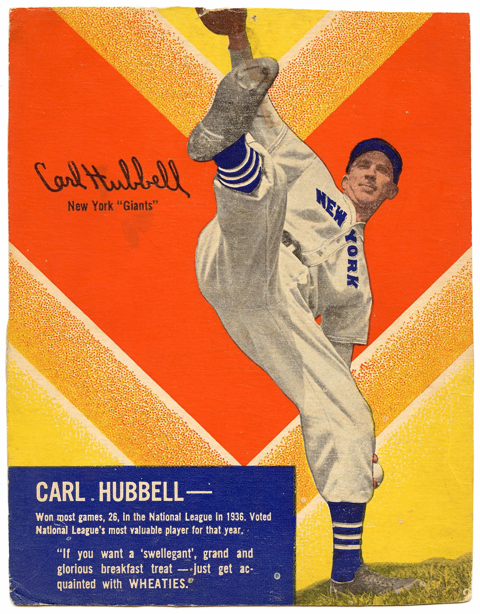 Vintage 1930s Original Wheaties Baseball Cutout Card (1 of 2)