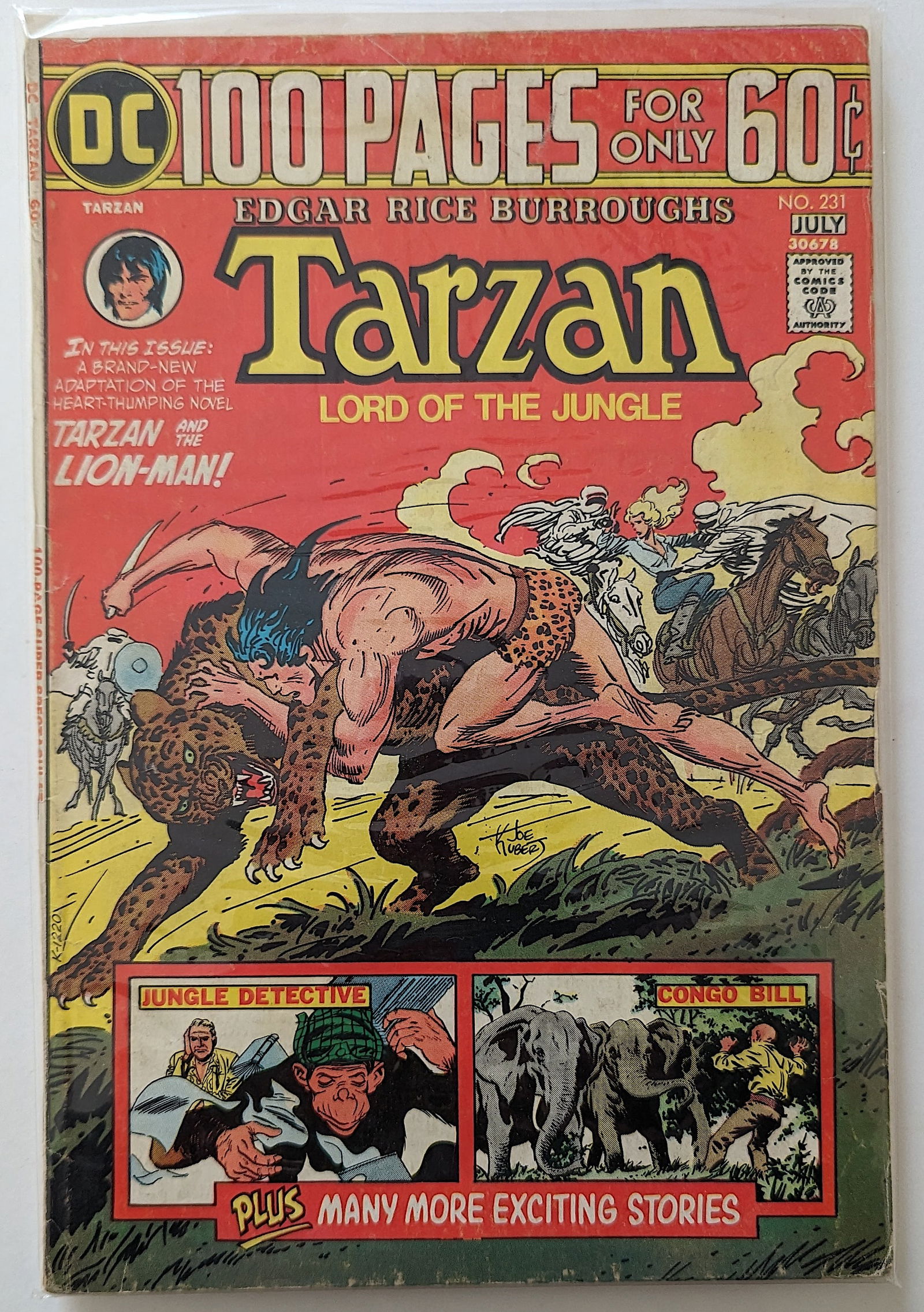 Edgar Rice Burroughs Tarzan of the Apes #231 Vintage DC Comic Book (1 of 1)