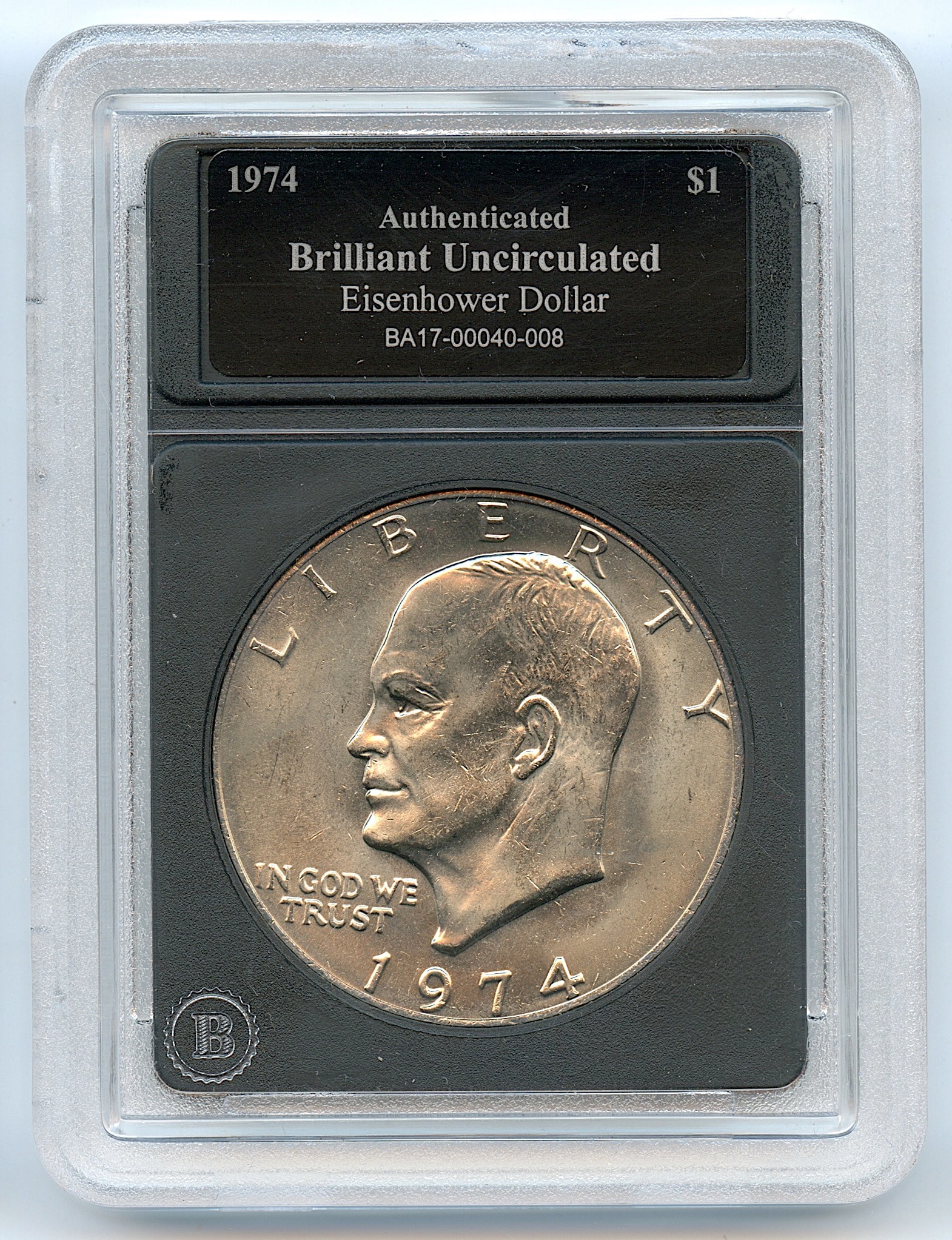Collectors US Coin $1  Eisenhower Authenticated 1974 (1 of 2)