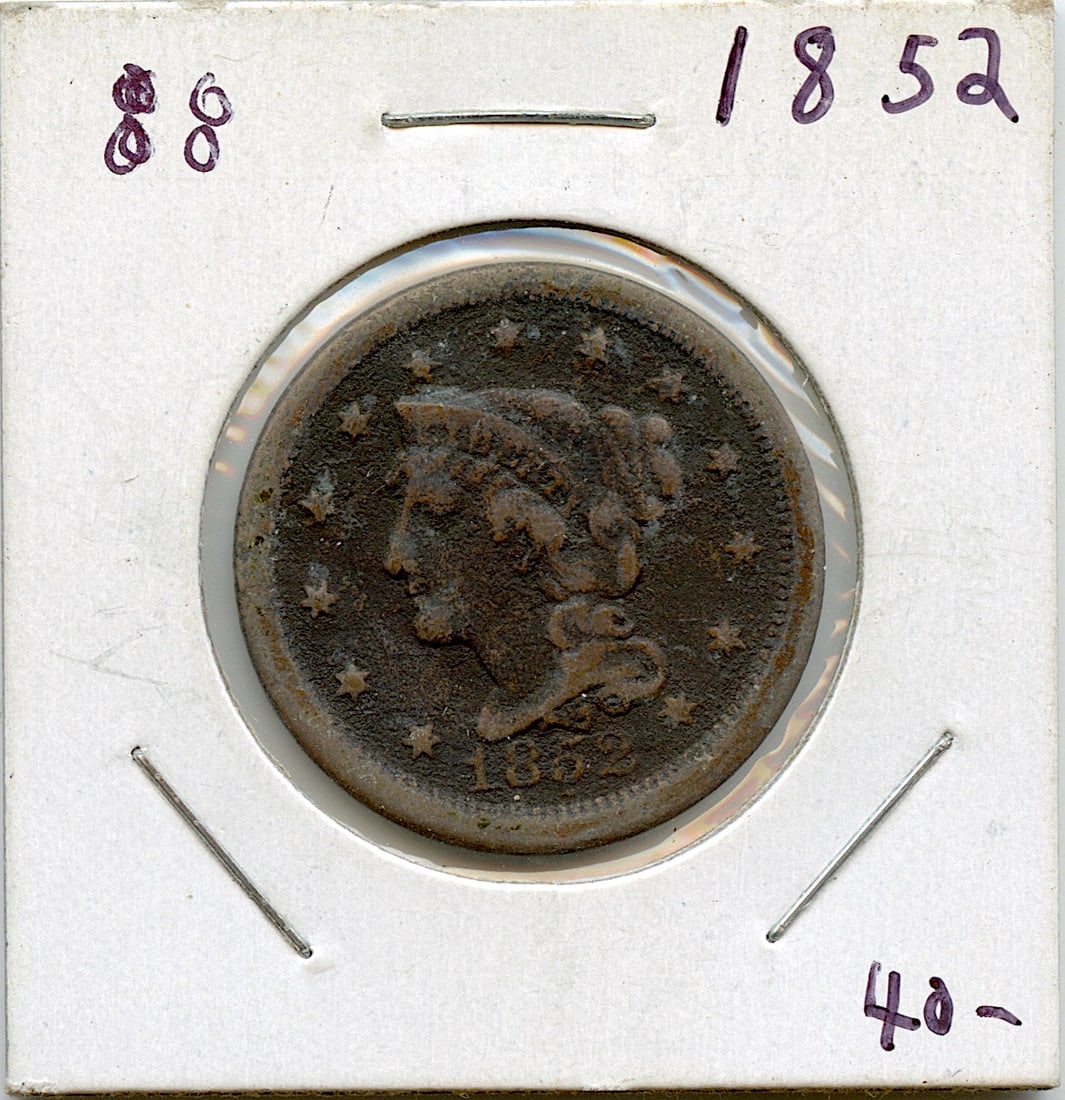 Collectors US Coin  One Cent 1852 (1 of 2)