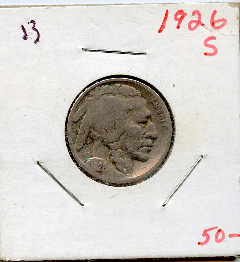 Collectors US Coin 5 Cents Buffalo 1926 S (1 of 2)