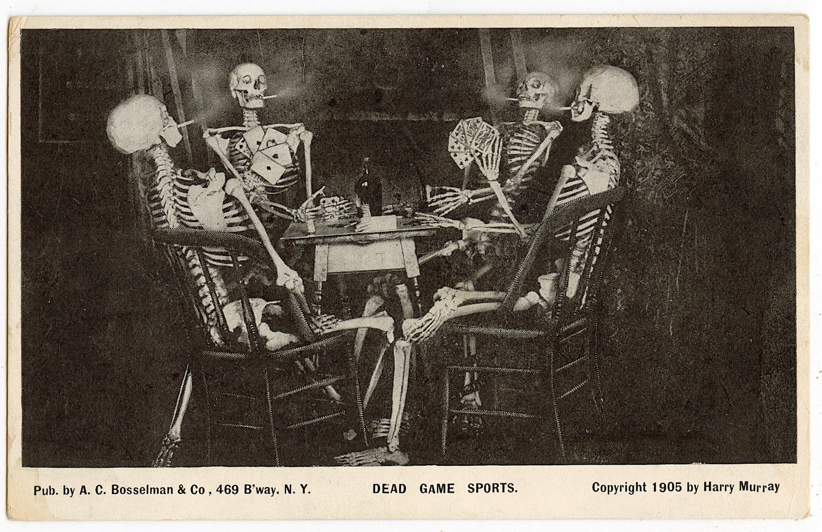 Antique Vintage Original Postcard Skulls Smoking: The dimensions of an antique postcard are Approx. 5.5"x 3.5" (small variances can occur).