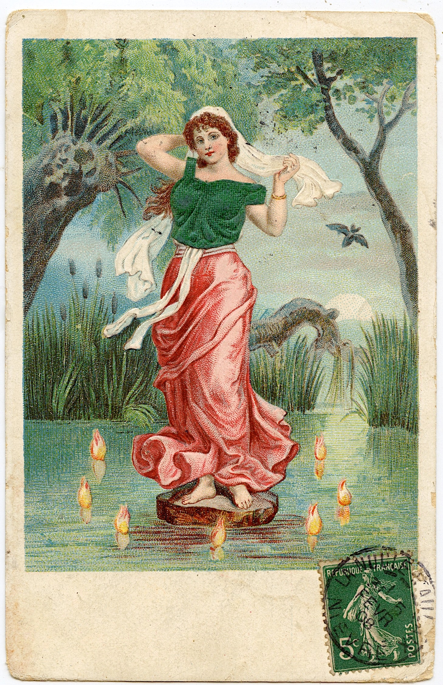 Antique Vintage Original Postcard Spiritual 1908: The dimensions of an antique postcard are Approx. 5.5"x 3.5" (small variances can occur).