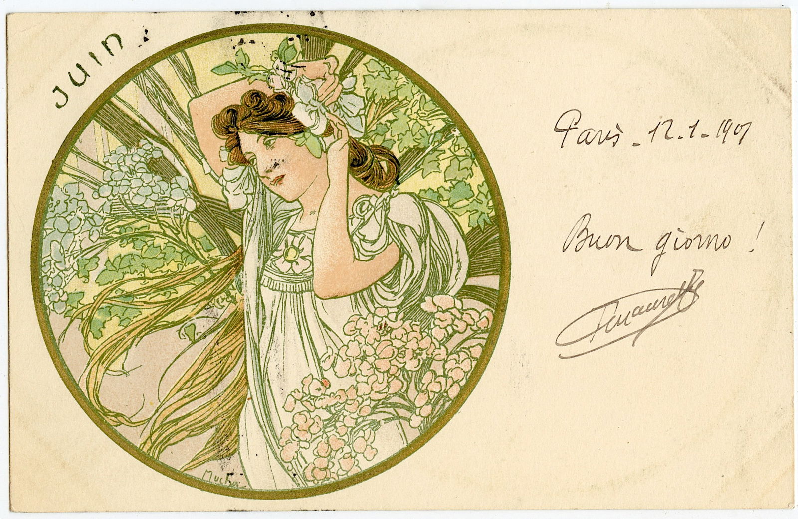 Antique Original Postcard Art Nouveau MUCHA (1 of 2)