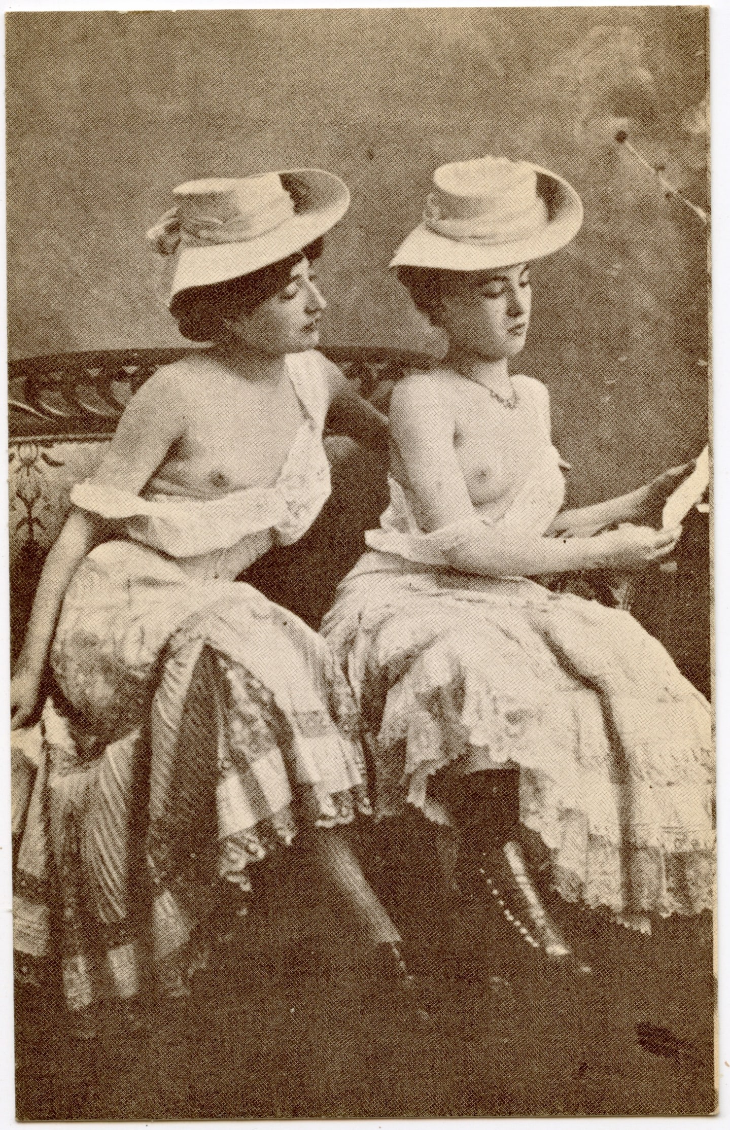 Vintage Original Postcard French Nude Female: The dimensions of an antique postcard are Approx. 5.5"x 3.5" (small variances can occur).