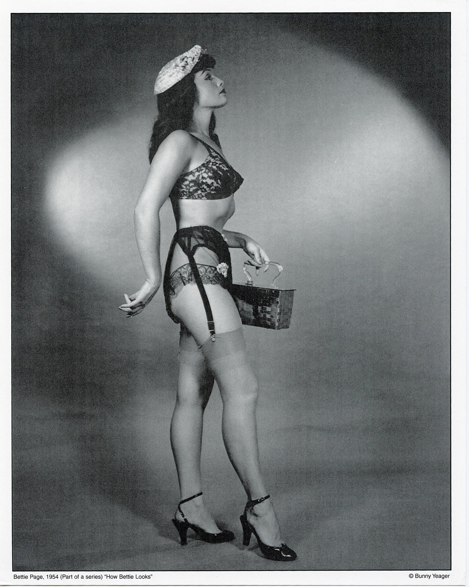 BUNNY YEAGER Original Pin Up Lithograph BETTY PAGE: This lot is coming from Bunny Yeager's estate/archives. Linnea Eleanor "Bunny" Yeager (March 13, 1929 - May 24, 2014) was an American photographer and pin-up model. She met Bettie Page in 1954, and to